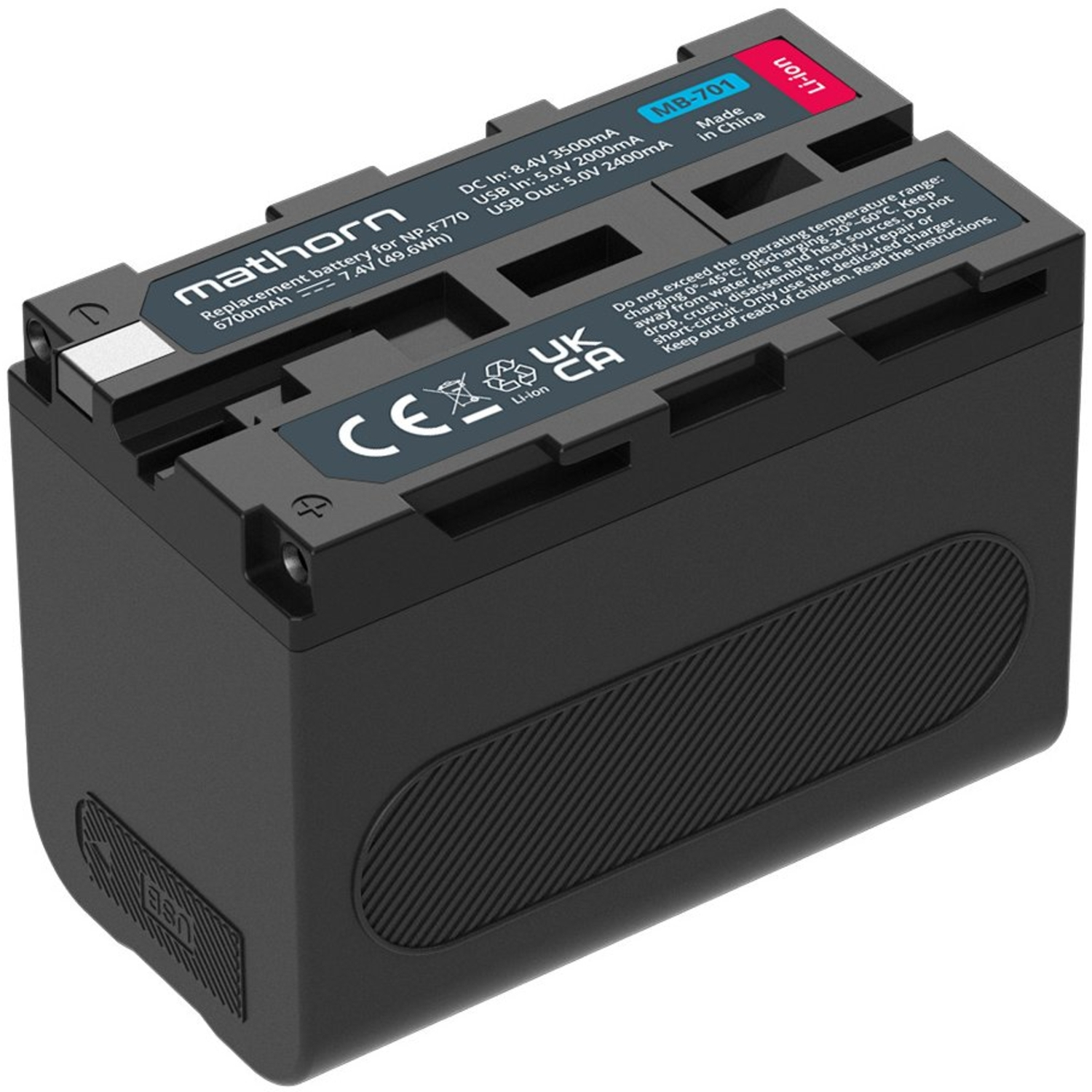 Mathorn MB-701 Akku 6700mAh mit USB-C-Anschluss für NP-F770