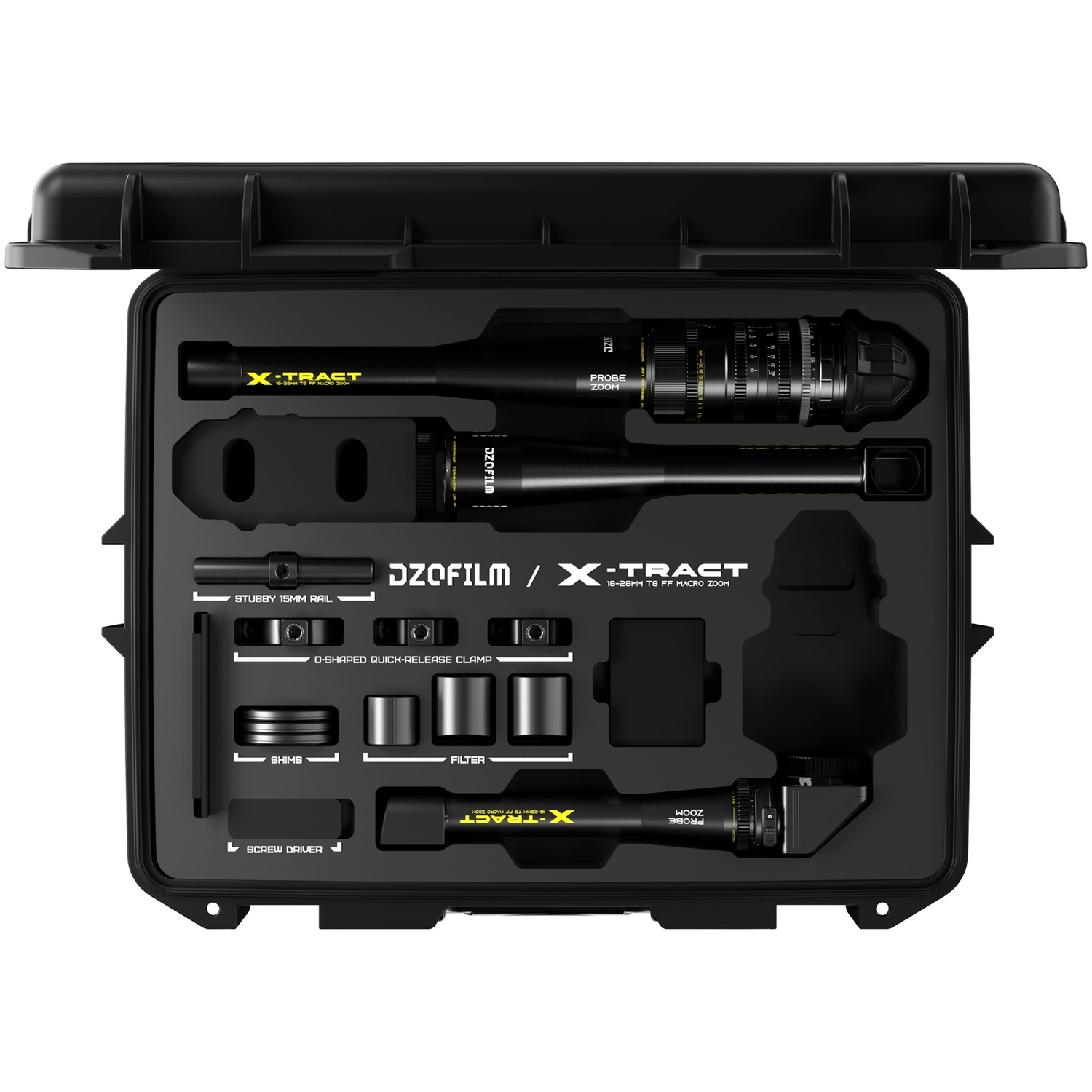 DZOFILM X-TRACT 18-28mm T8 mit Frontmodul 0° und 360° für PL-Mount