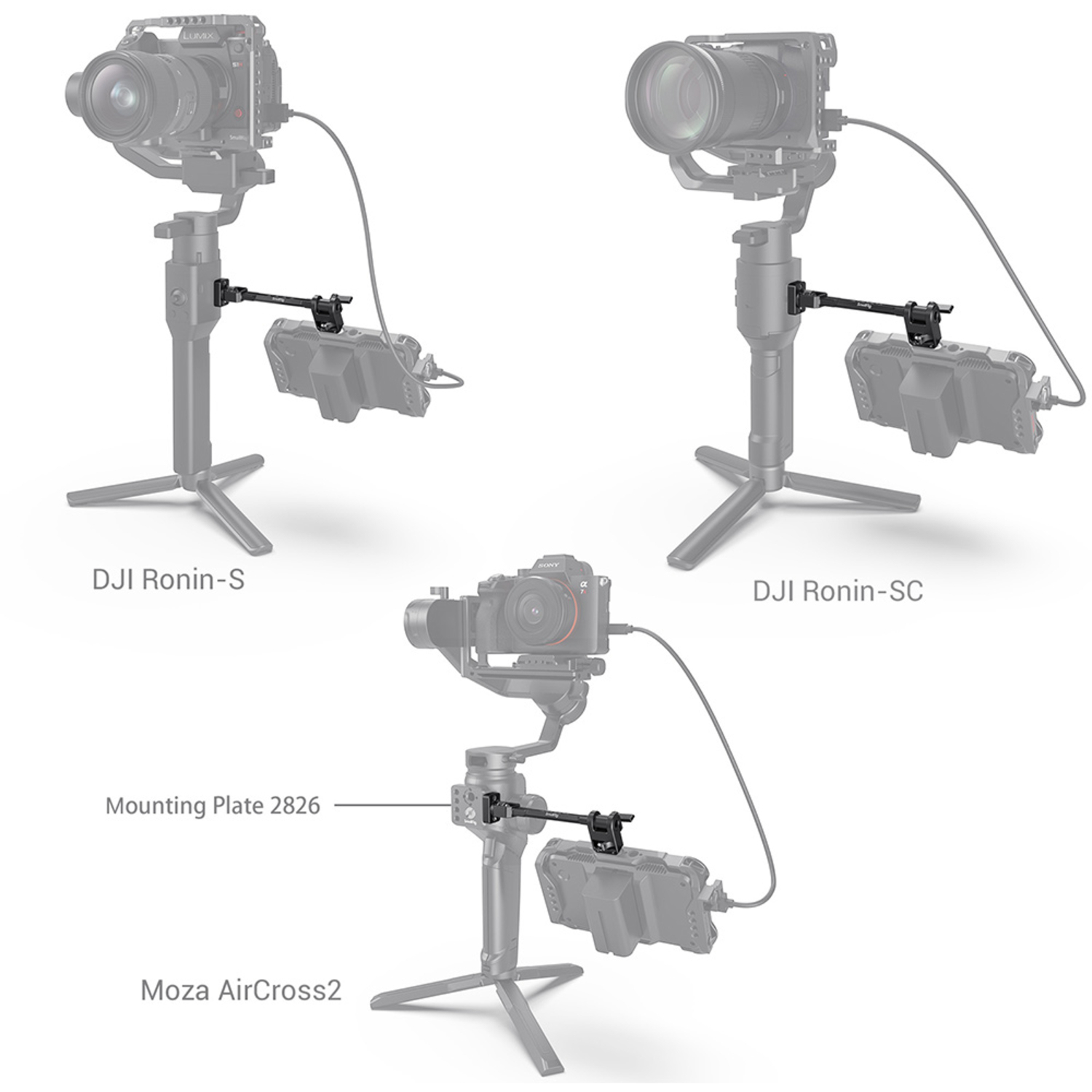 SmallRig Verstellbare Monitorhalterung für DJI RONIN-S / RONIN-SC und ZHIYUN CRANE 2S/CRANE 3 2889
