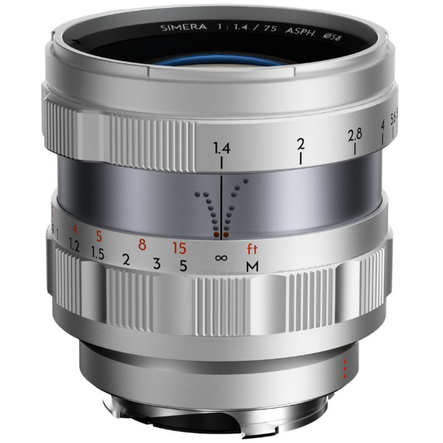 Thypoch Simera 75mm F1.4 für Leica M-Mount silber
