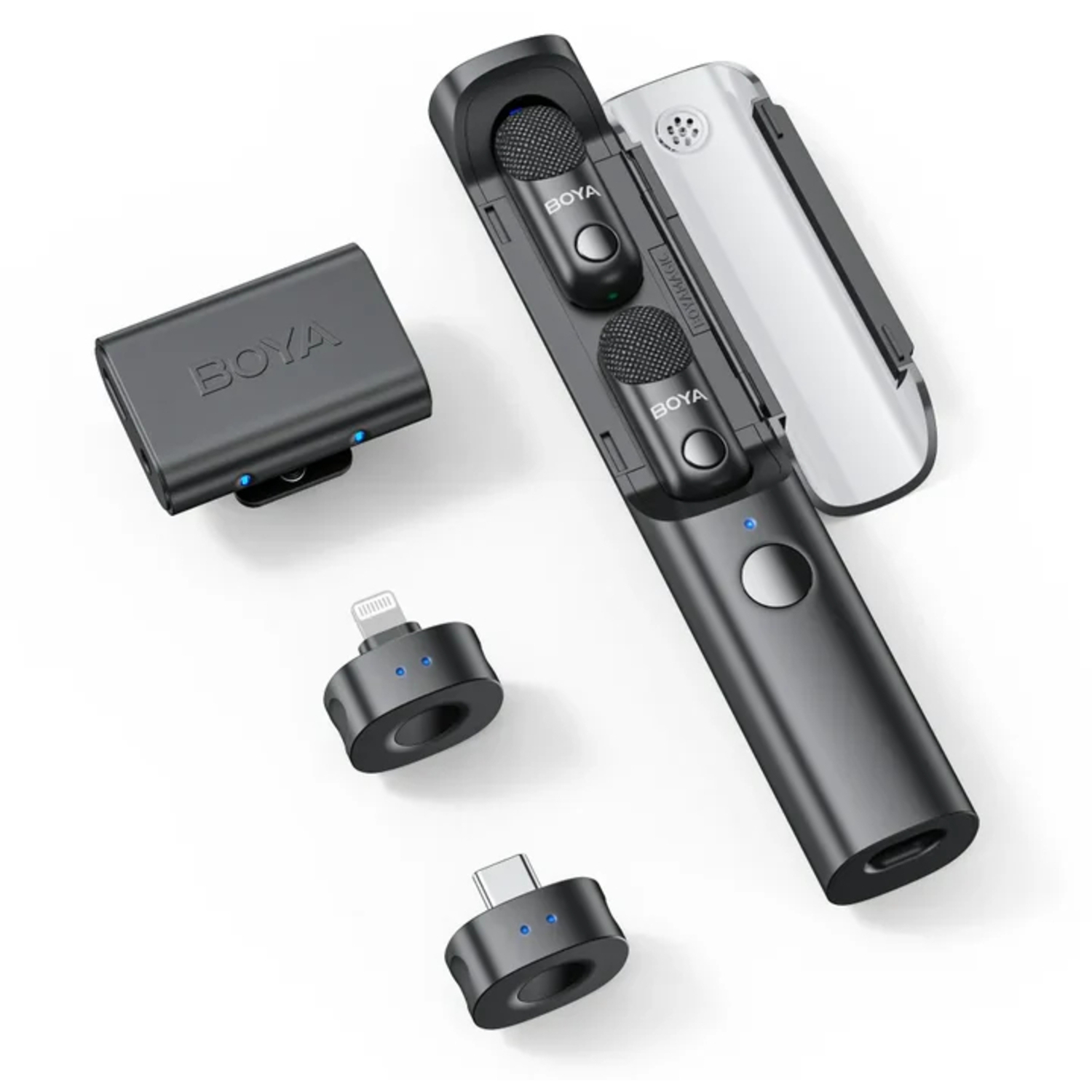 BOYA Magic KI-Mikrofon mit 2 Sendern und 3 Empfängern