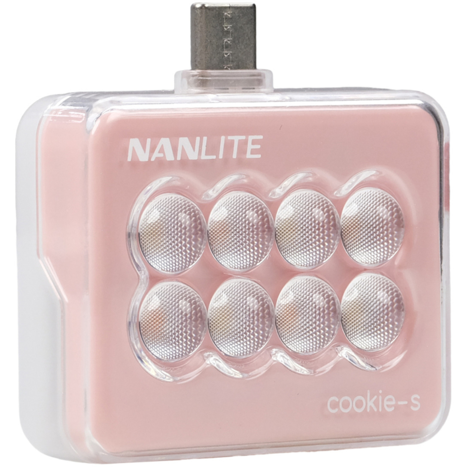 Nanlite Mini-Smartphone-Leuchte cookie-s rechteckig coral pink