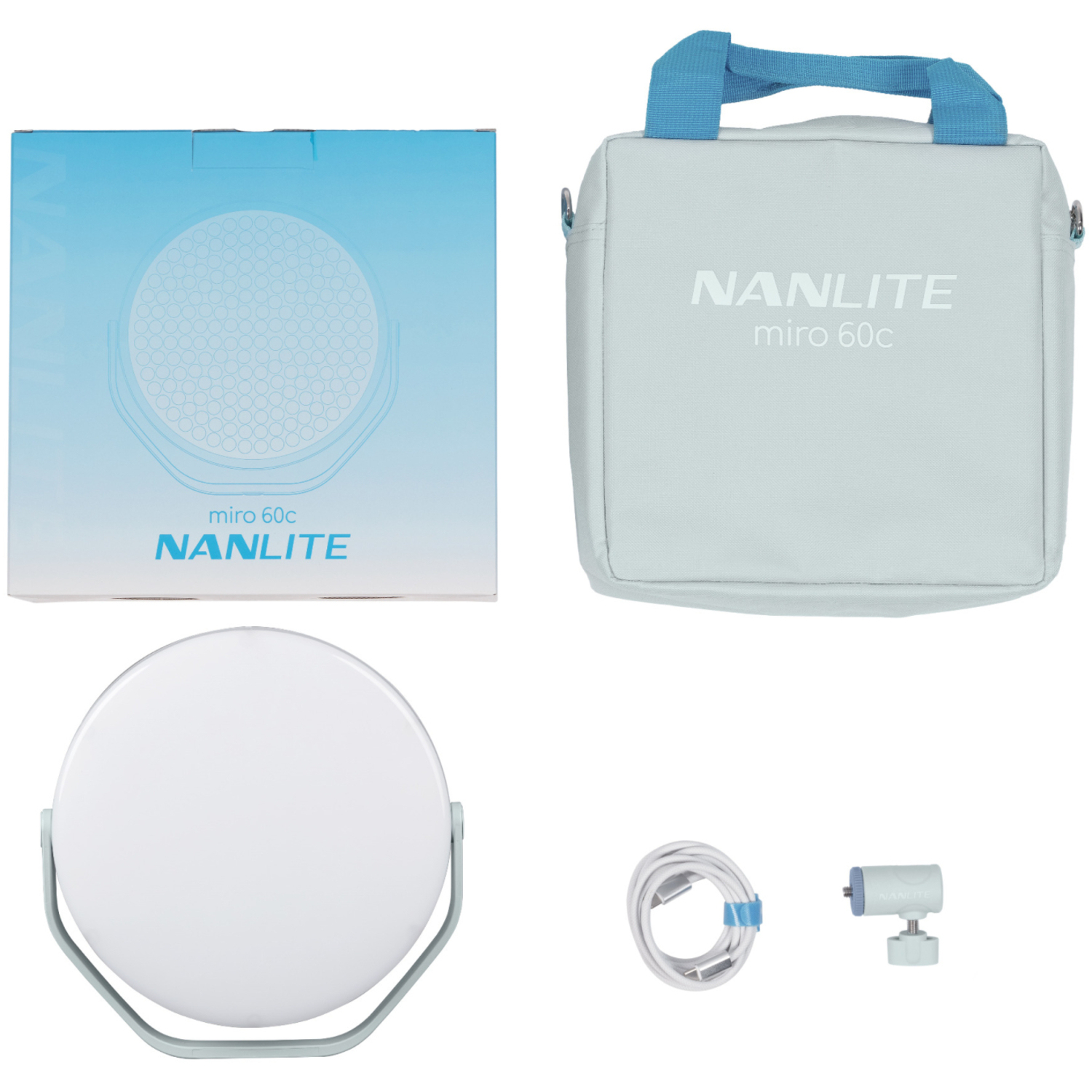 Nanlite Full-Color Multifunktions-Flächenleuchte miro 60c mintblau