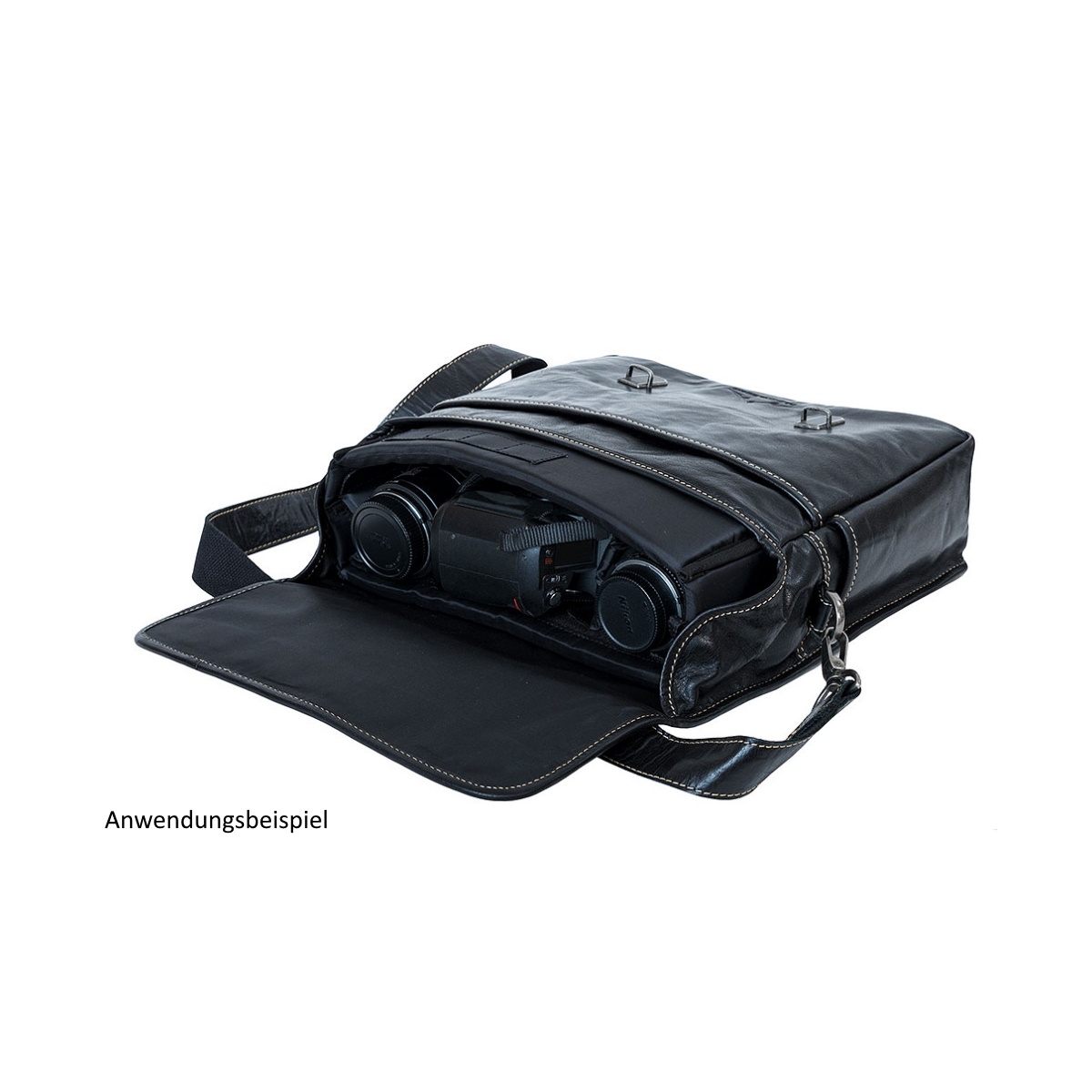 Alpenleder Kameratasche REPORTER ebenholz