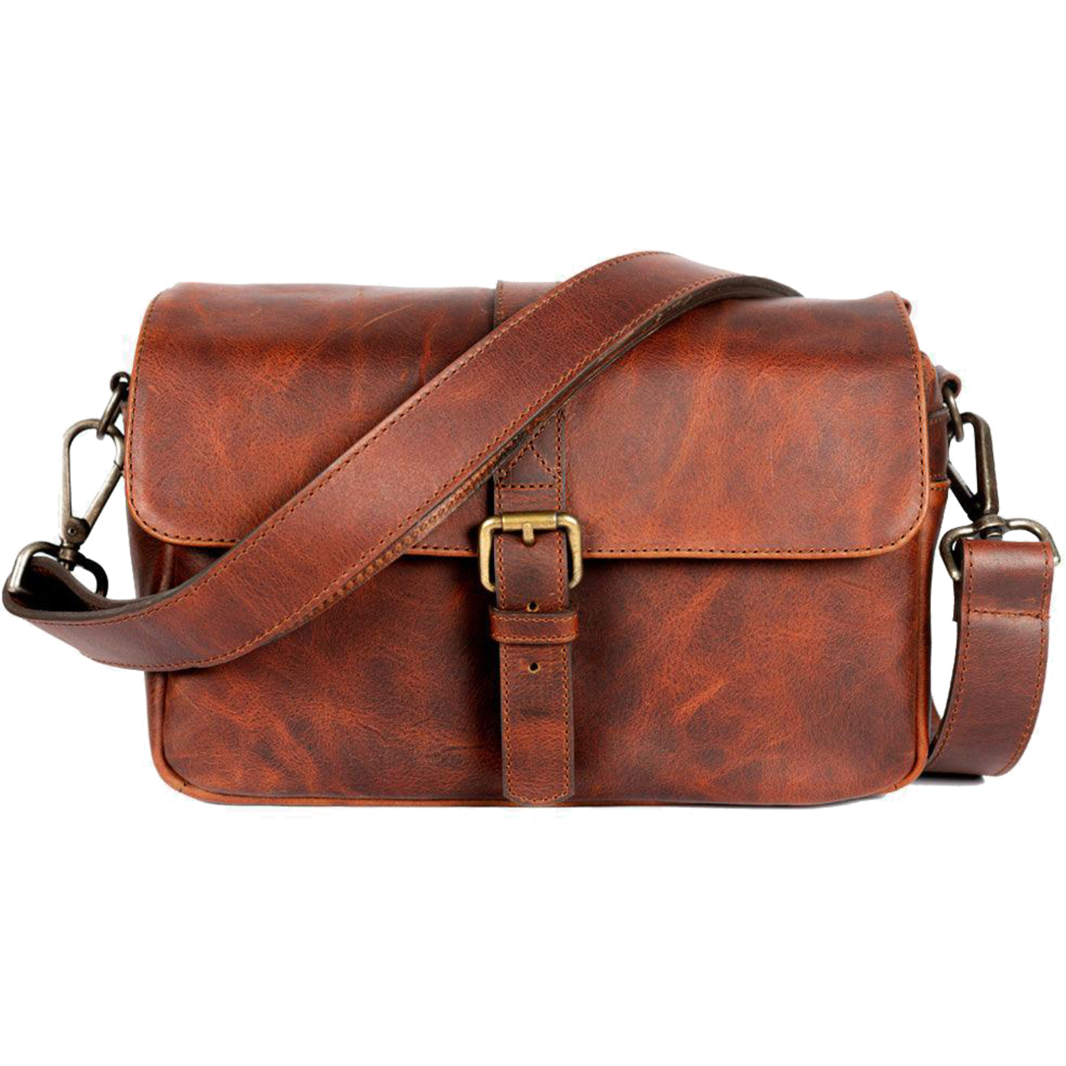 Bronkey Leder-Kameratasche Paris cognac