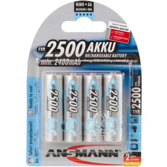 Ansmann Akku maxE Typ 2500 AA Mignon Ni-MH 1,2V 4er Pack