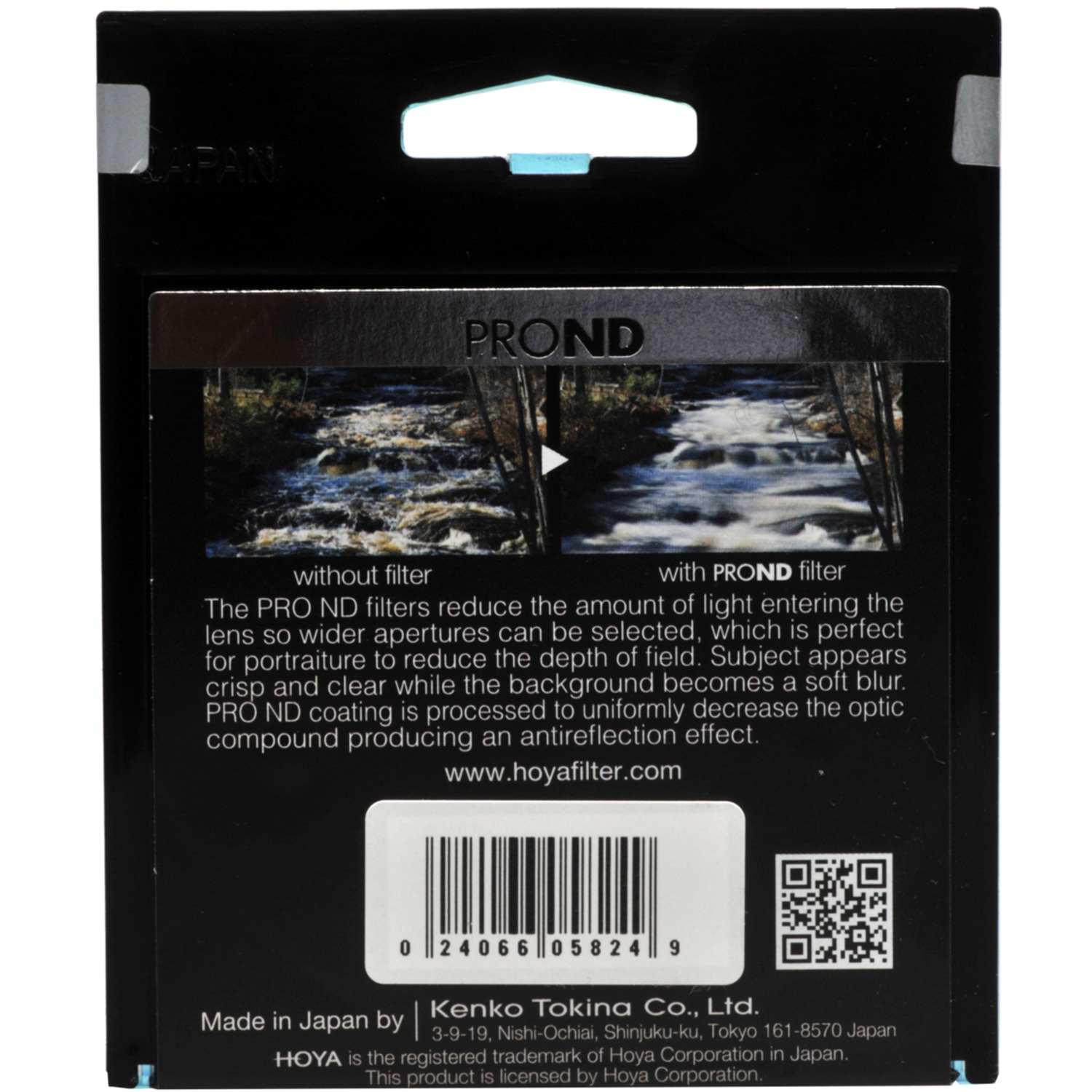 Hoya PRO ND4 Graufilter 58mm