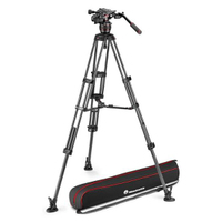 Manfrotto Nitrotech 608 & Carbon Doppelrohr-Stativ mit Mittelspinne