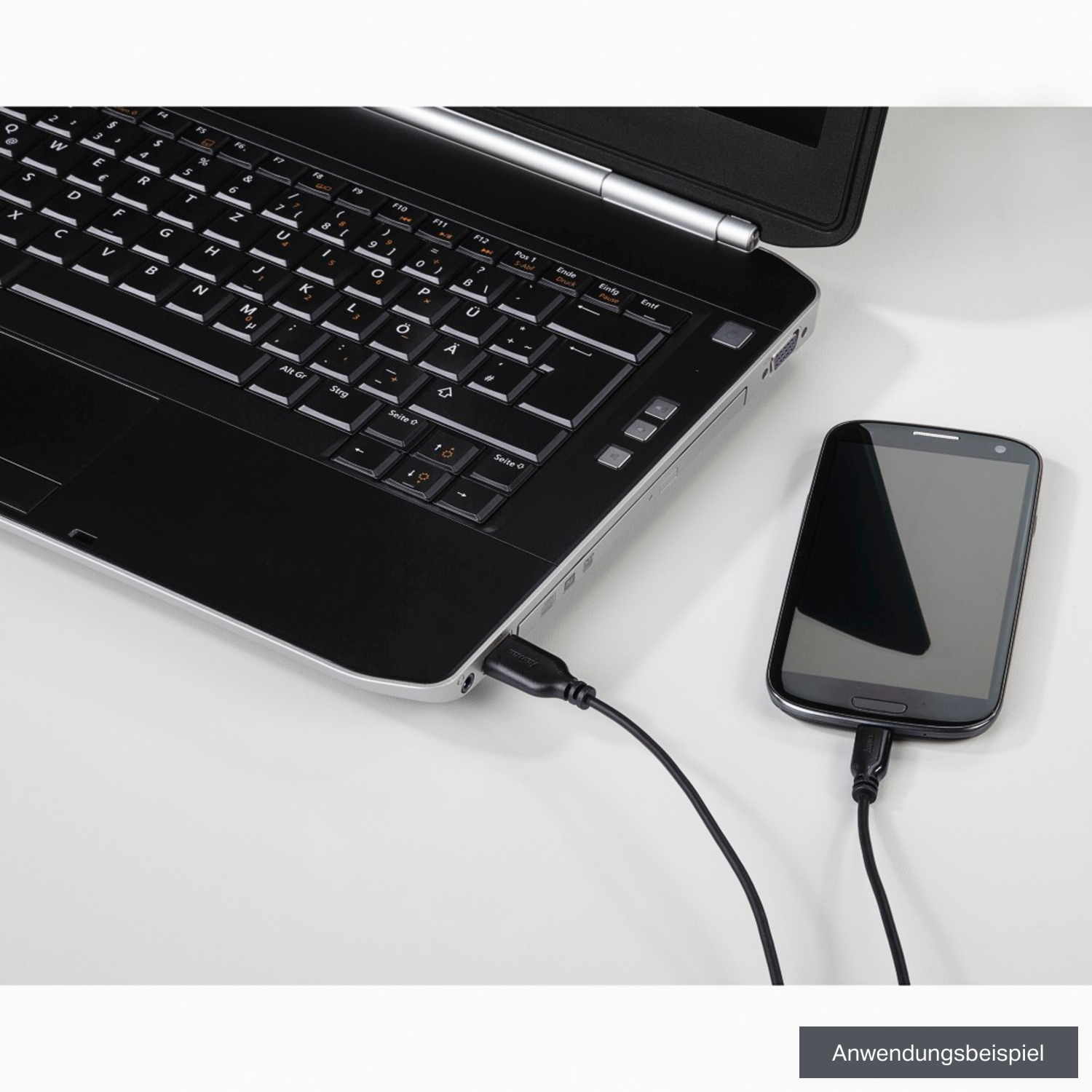 Hama Micro-USB-Kabel vergoldet 0,75m schwarz