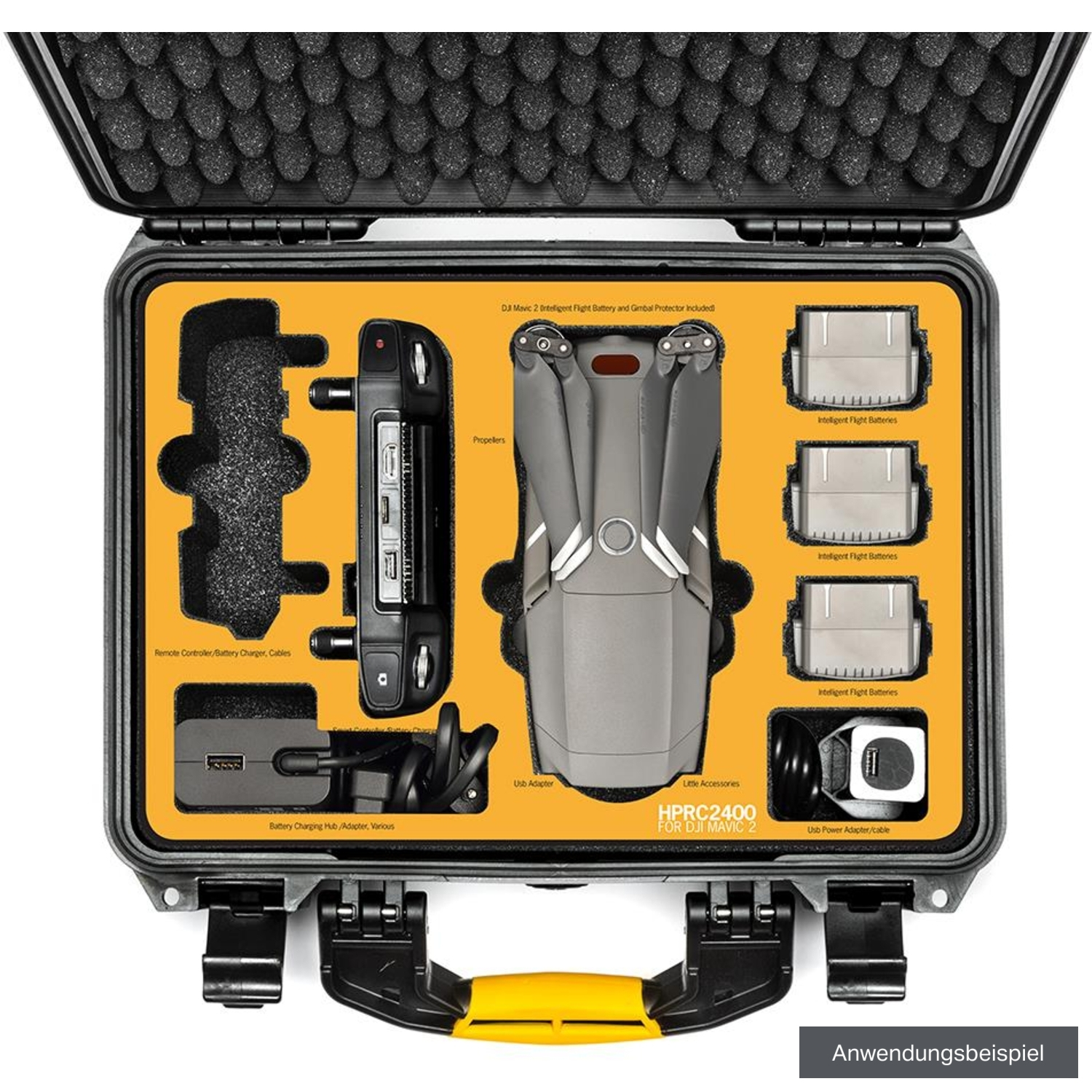 HPRC Hartschalenkoffer MAV2-2400BLK-02 für DJI Mavic 2 Pro/Zoom mit Smart Controller