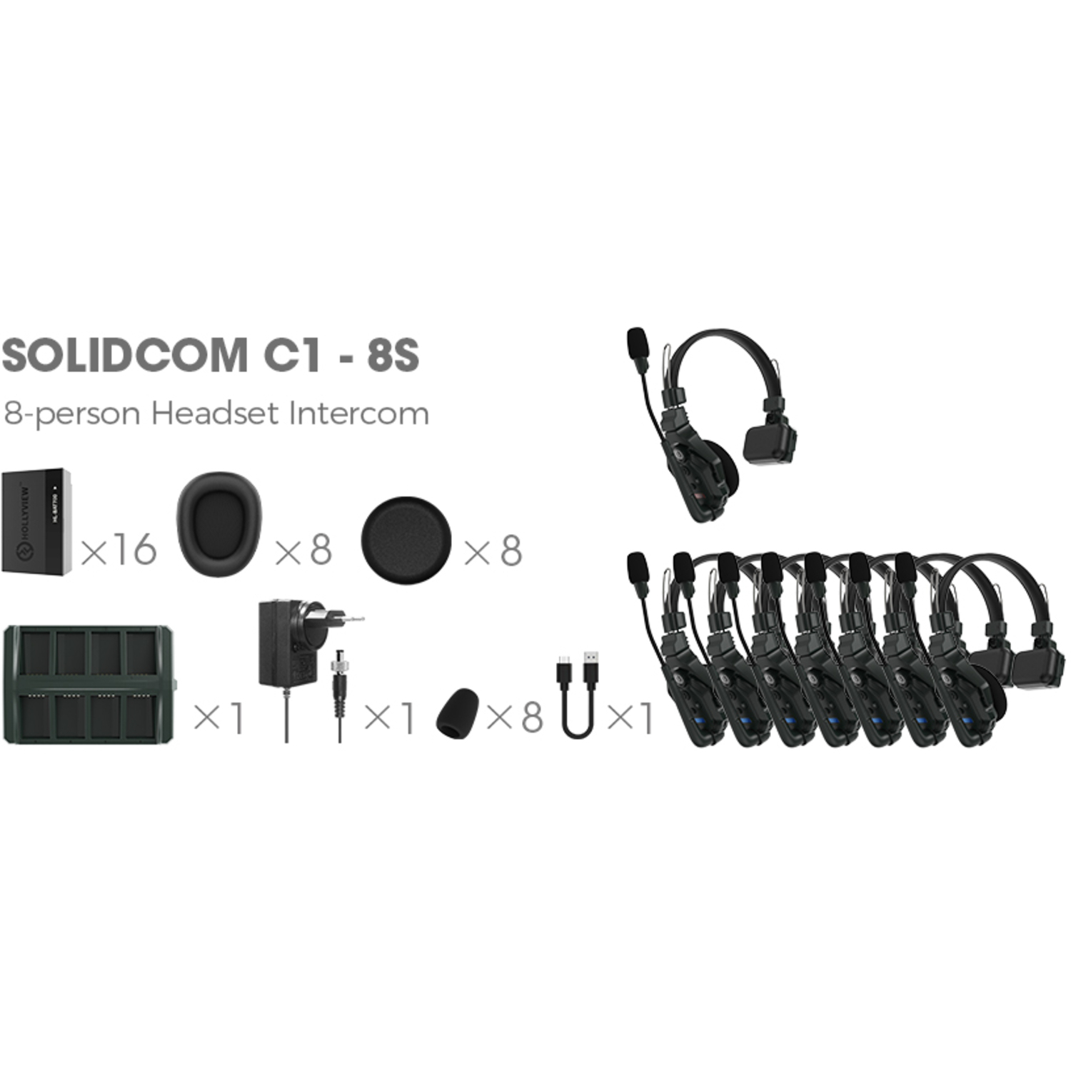 Hollyland SOLIDCOM C1-8S - 1 Station & 8 Headsets