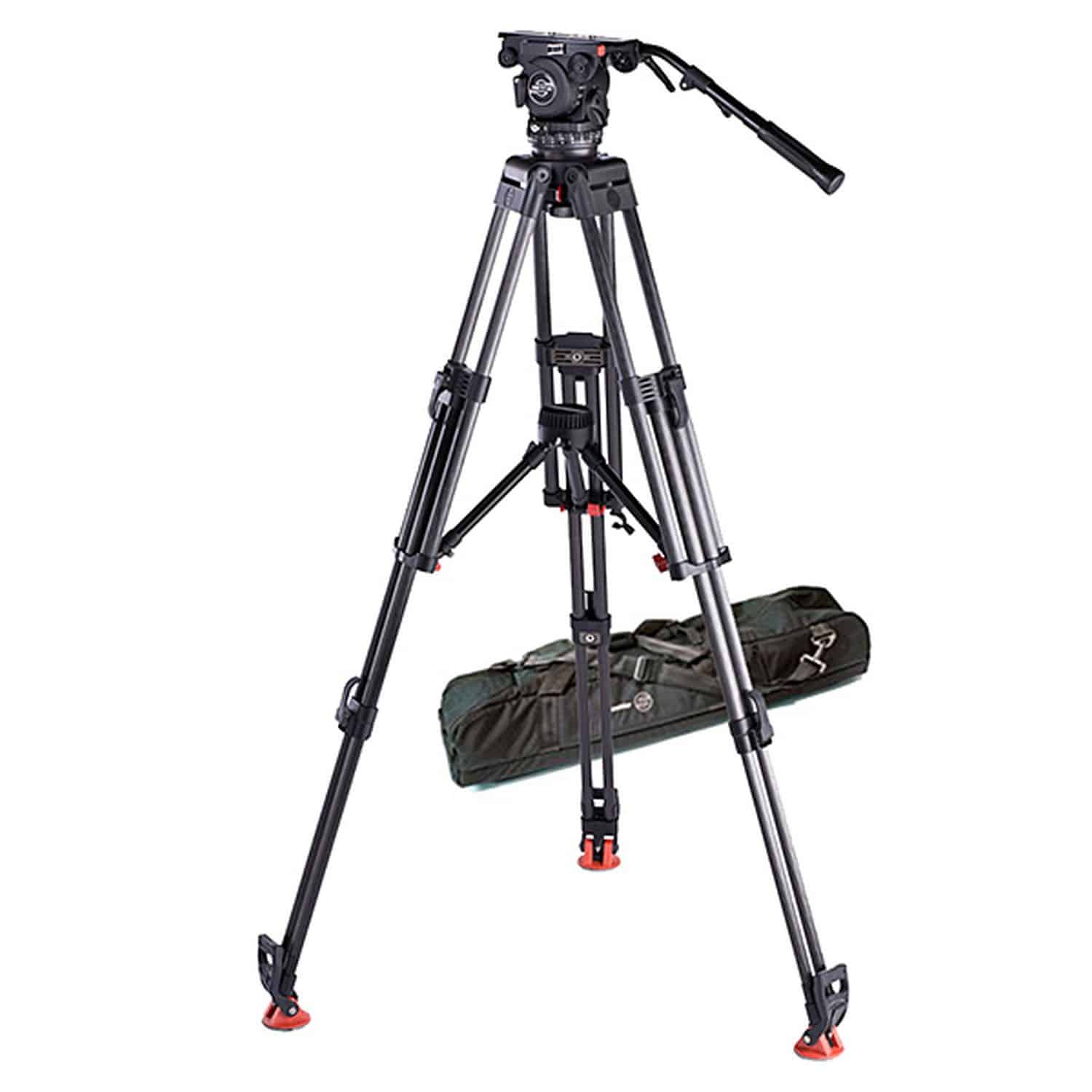 Sachtler SAC1973 System Video 7+7 Kohlefaser mit Stativkopf, ENG 2 CF Heavy-Duty-Stativ, Mittelspinne und Tasche
