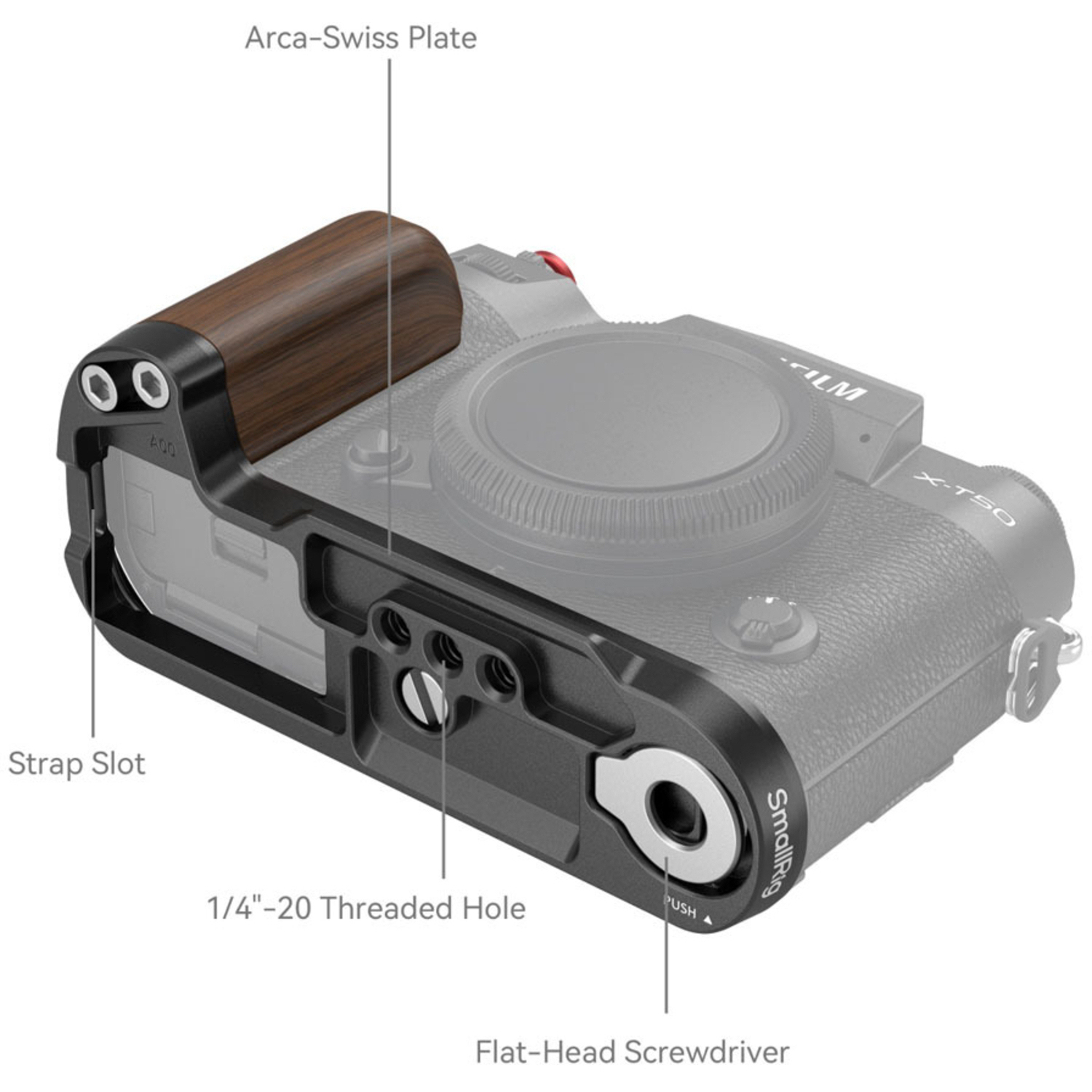 SmallRig Wooden L-Shape Handle 4784 schwarz für Fujifilm X-T50