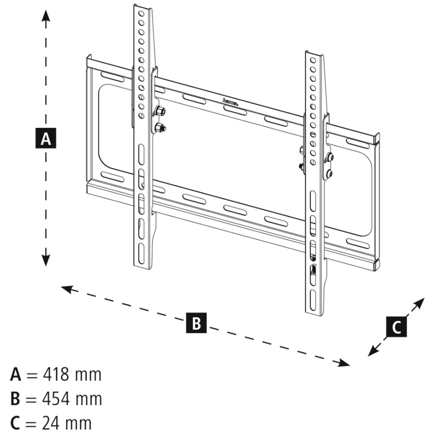 Hama TV-Wandhalterung TILT für Fernseher bis 191cm (75")
