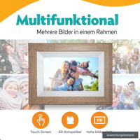 Pora&Co Digitaler Holzbilderrahmen WF-805T-LB 8" hellbraun
