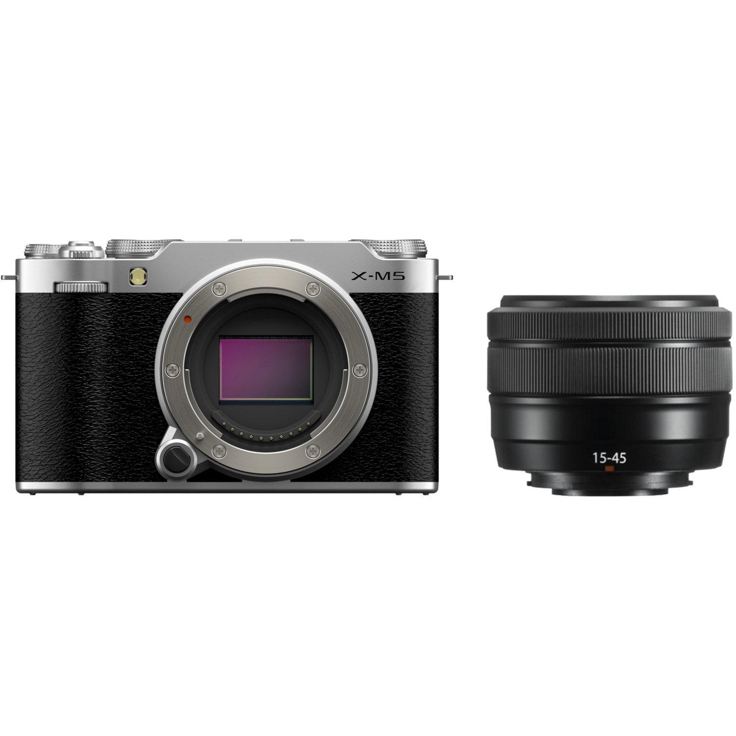 Fujifilm X-M5 silber mit FUJINON XC 15-45mm F3.5-5.6 OIS PZ