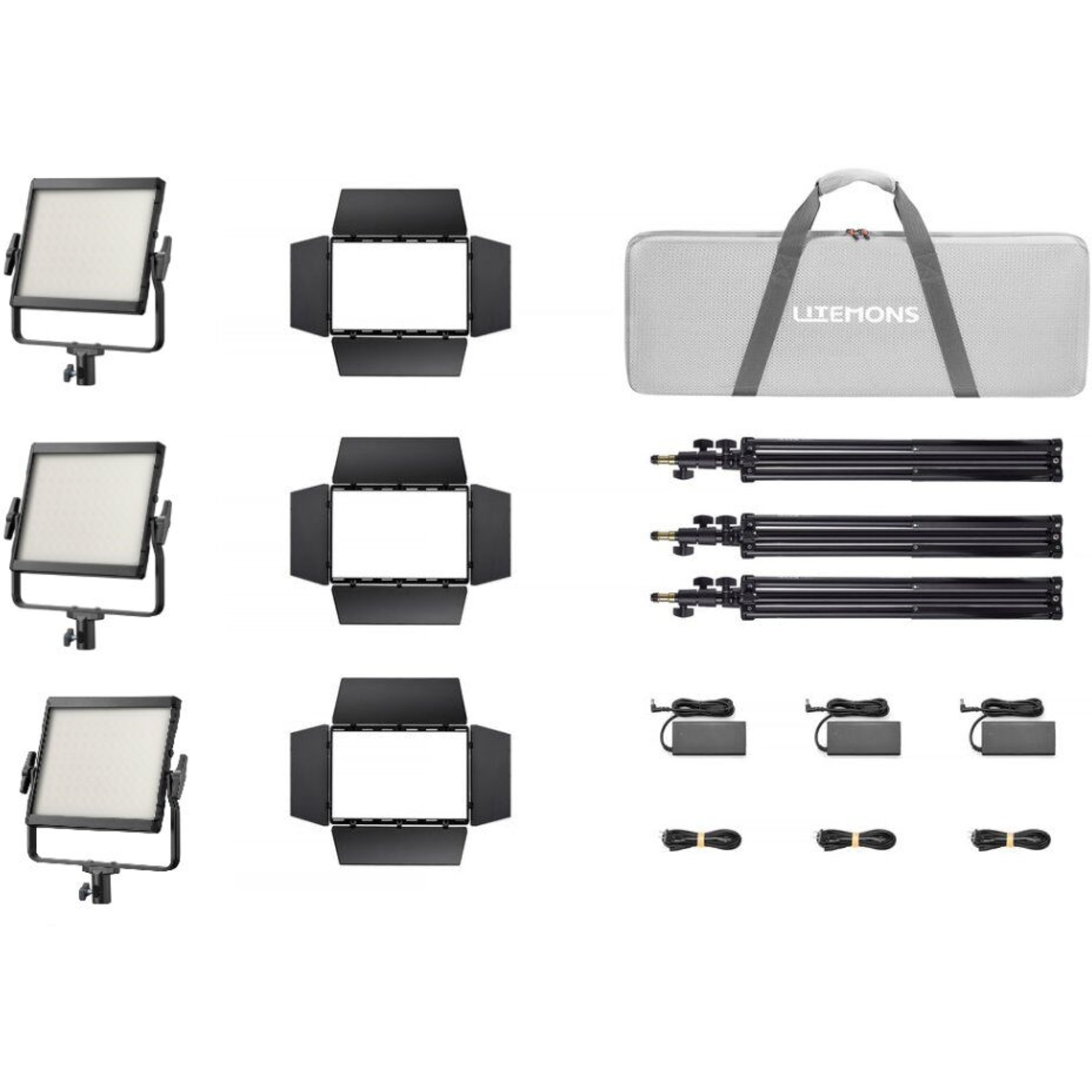 Godox Litemons LP400Bi Zweifarbiges LED-Lichtpanel 3er Kit schwarz