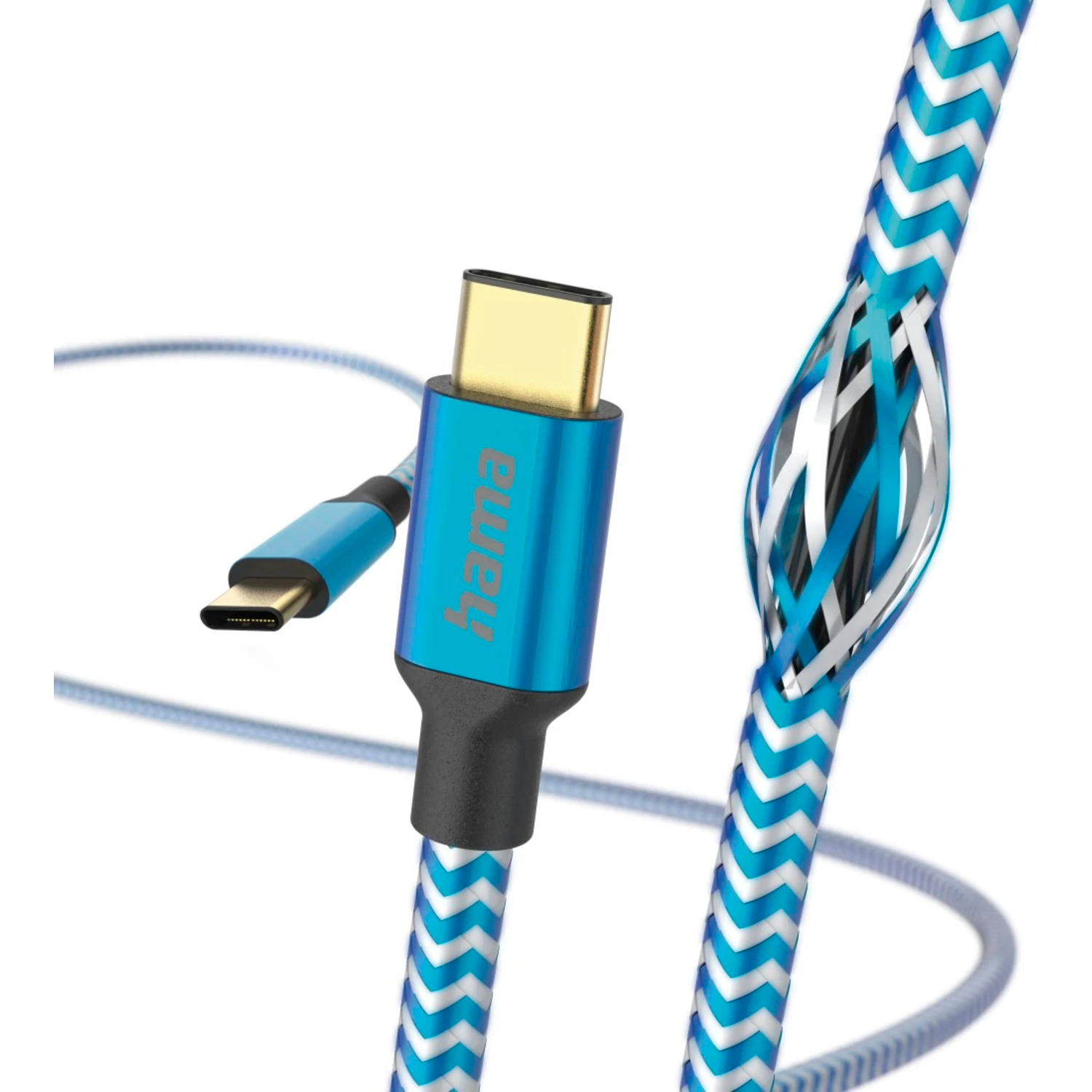 Hama Ladekabel "Reflective" USB-C-USB-C 1,5m Blau