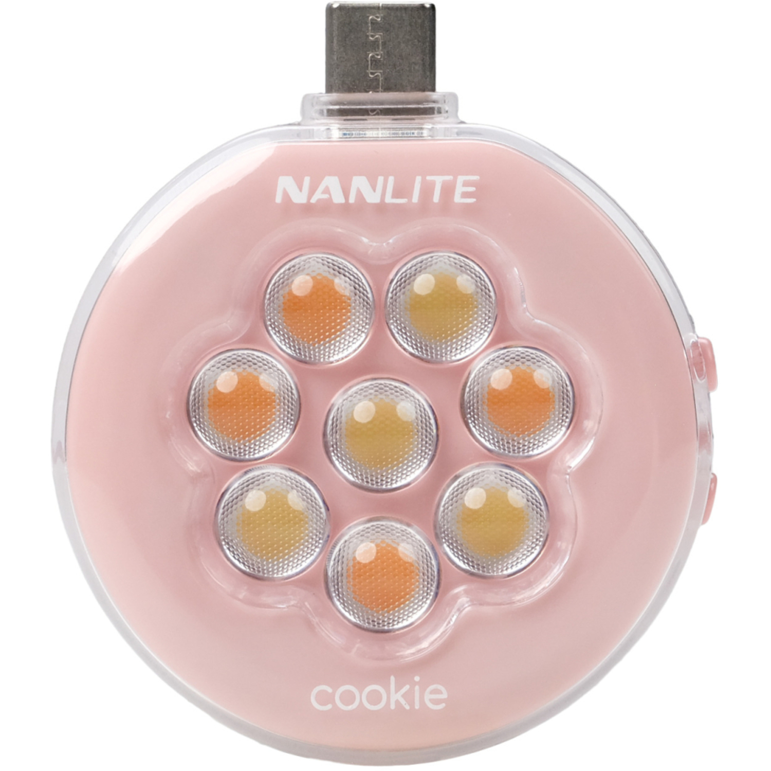 Nanlite Mini-Smartphone-Leuchte cookie-s rund coral pink