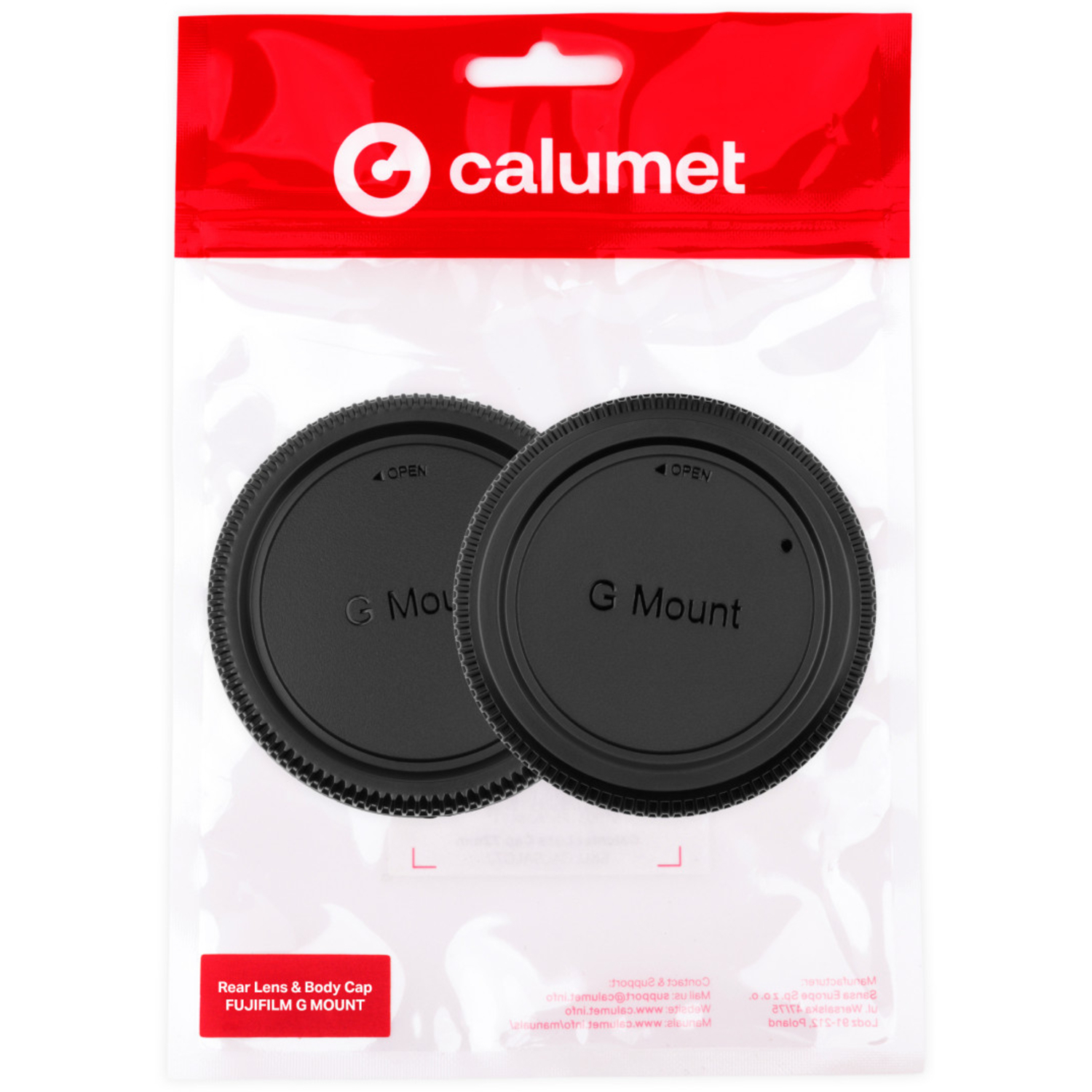 Calumet Objektiv- und Gehäusekappen-Set für Fujifilm G-Mount