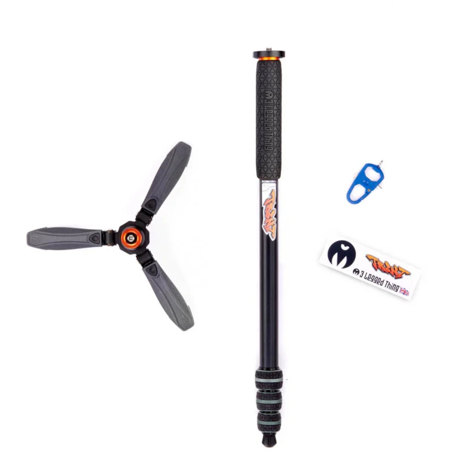 3 Legged Thing Trent 2.0, Einbeinstativ mit Docz 2 Grau