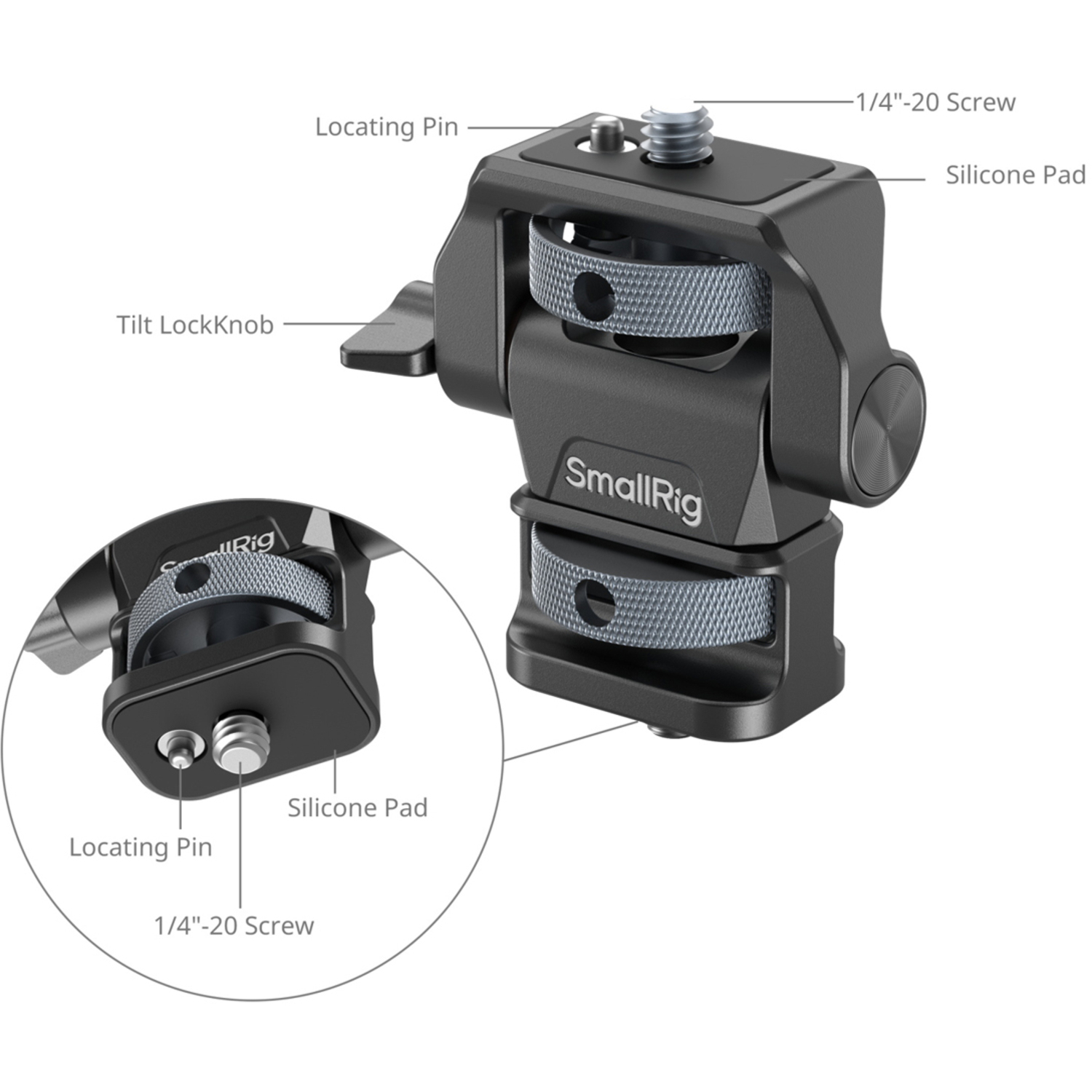 SmallRig Schwenk- und neigbare Monitorhalterung mit 1/4"-20 Schrauben 4886