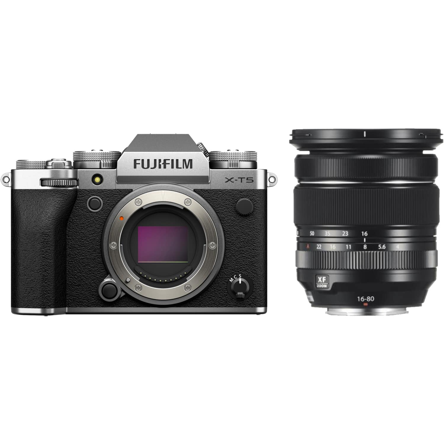 Fujifilm X-T5 mit FUJINON XF 16-80mm F4 R OIS WR schwarz-silber