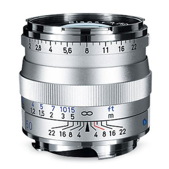 Zeiss Planar T* 50mm F2 ZM für Leica M-Mount silber