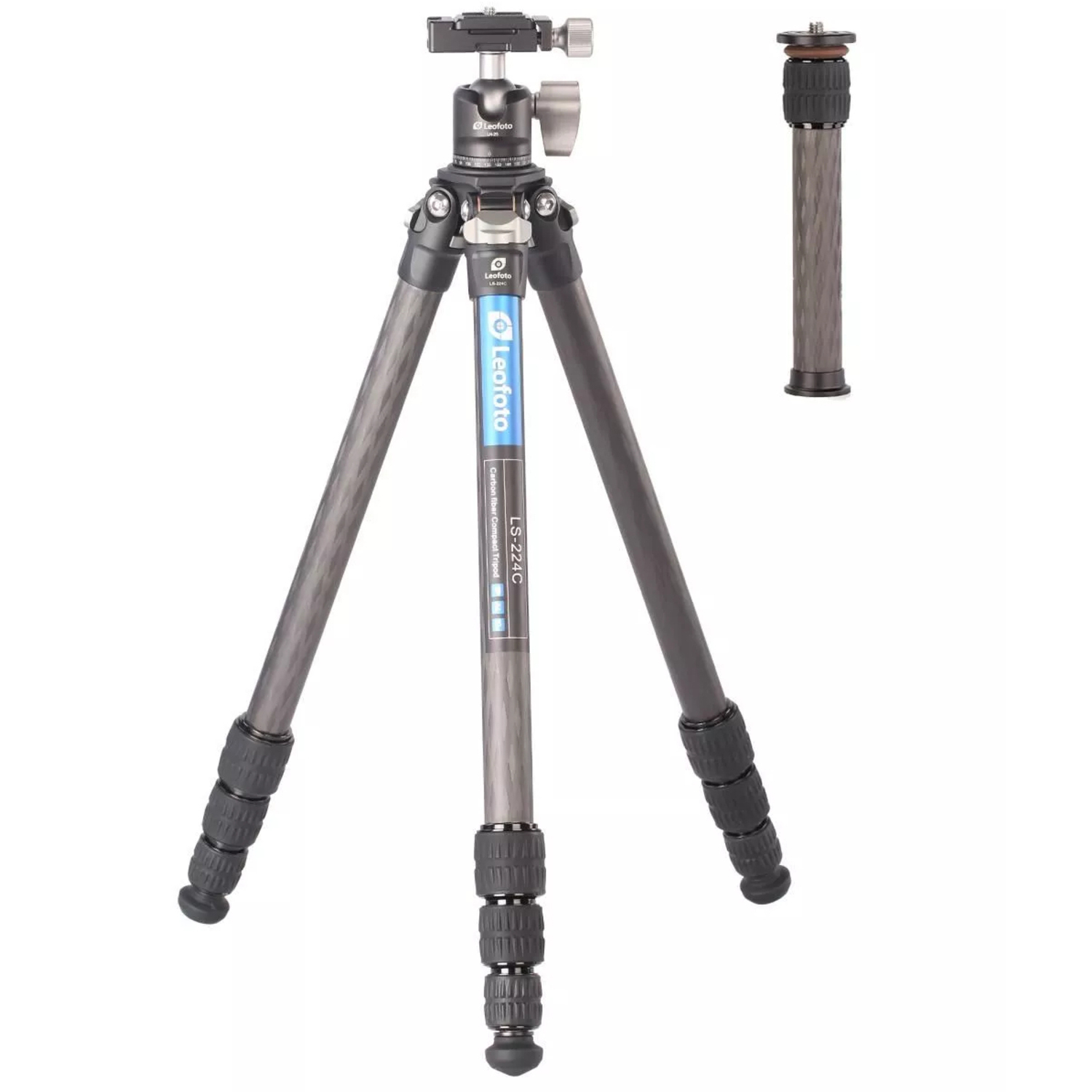 Leofoto LS224C Carbon-Dreibeinstativ + LH25 Kugelkopf + DC222C Mittelsäule