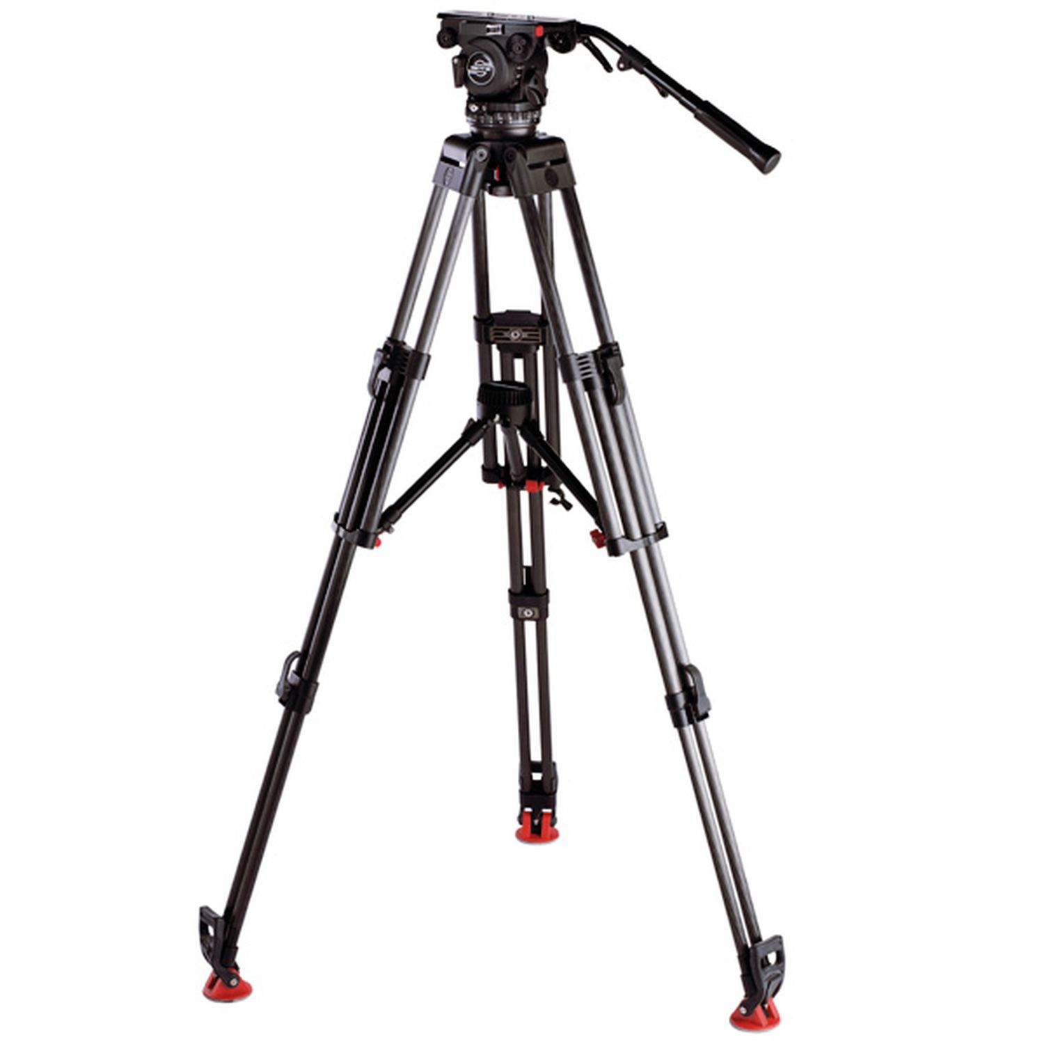 Sachtler SAC1973 System Video 7+7 Kohlefaser mit Stativkopf, ENG 2 CF Heavy-Duty-Stativ, Mittelspinne und Tasche