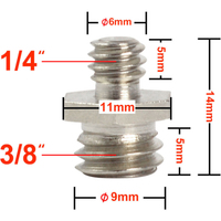 GlareOne Zweiseitige Schraube, Mini Male 1/4" auf Male 3/8"