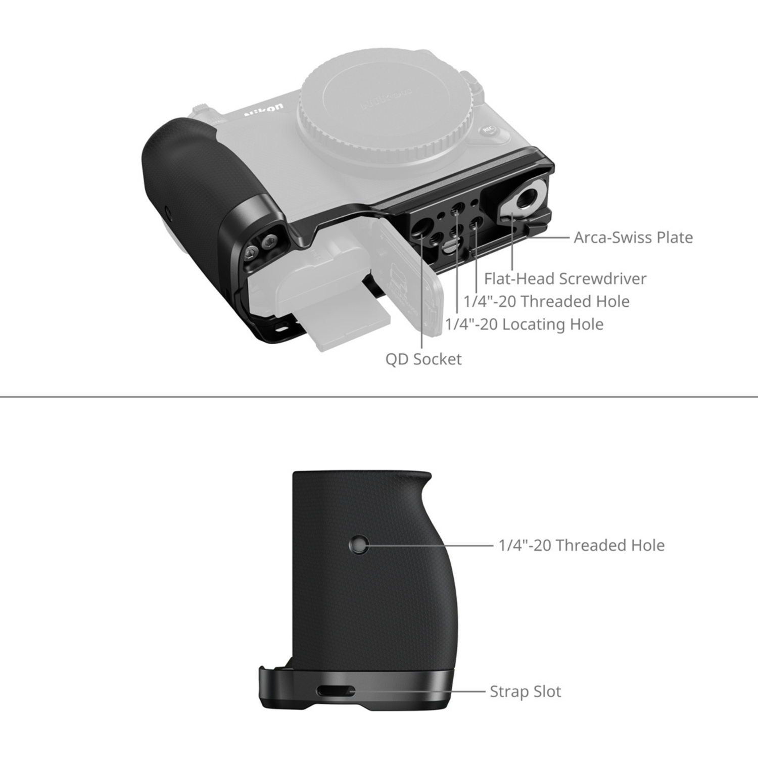 SmallRig L-förmige Montageplatte mit Silikongriff 5466 für Nikon ZR