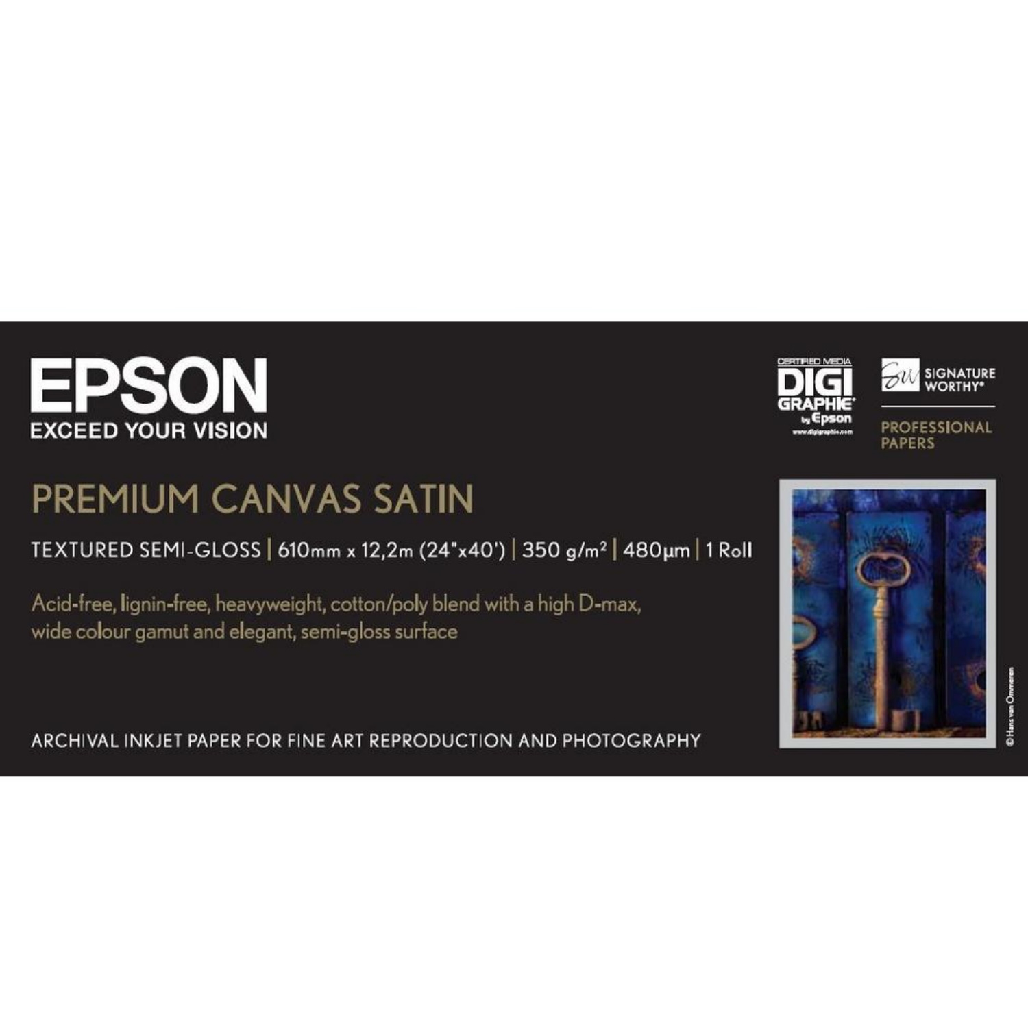 Epson Premium Canvas Satin, 24"x 12,2m, 350g/m²