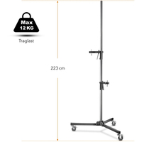 Walimex pro Rollstativ, 223cm, mit 2 Klemmhaltern
