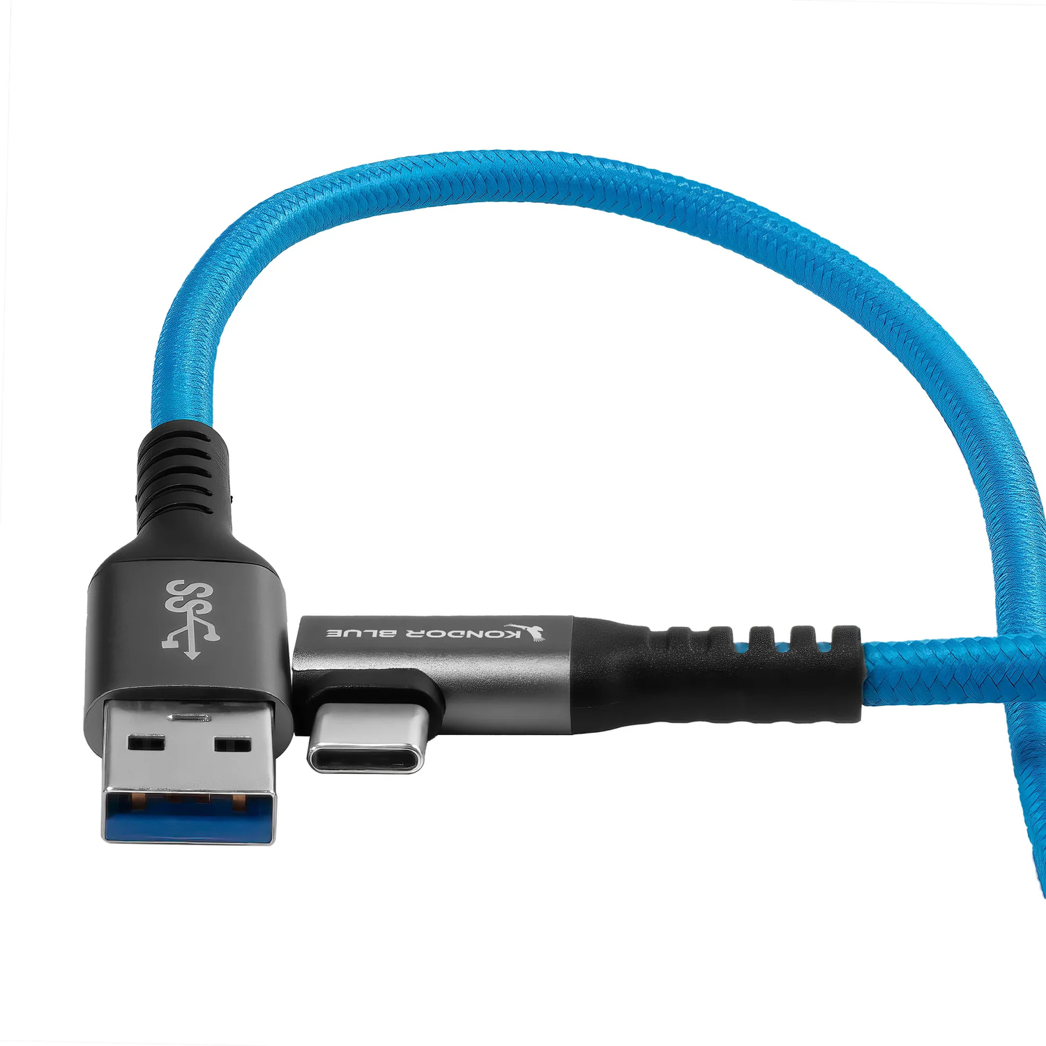 Kondor Blue Rechtwinkliges USB-A auf USB-C Daten- und Ladekabel 300 cm Kondor Blue