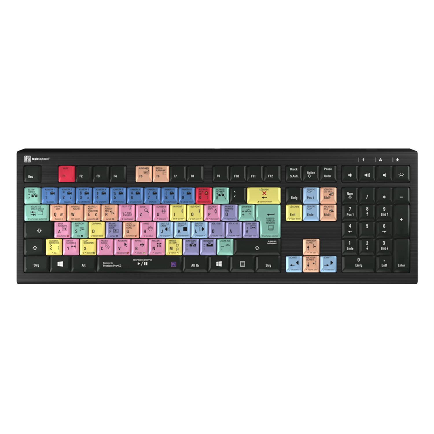 LogicKeyboard Premiere Pro CC PC ASTRA 2 Backlit Keyboard DE