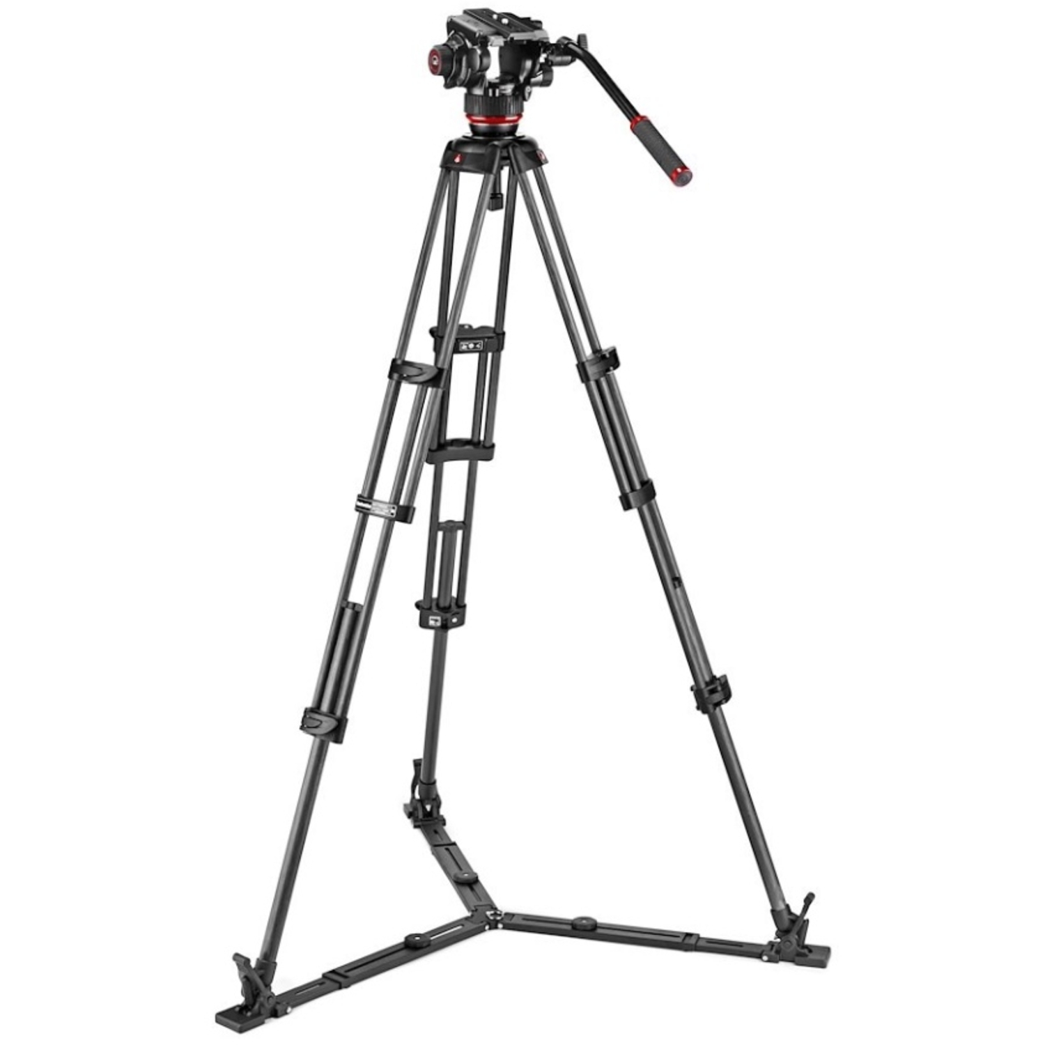 Manfrotto Fluid-Videokopf 504X mit Carbonfaser-Doppelrohrstativ GS