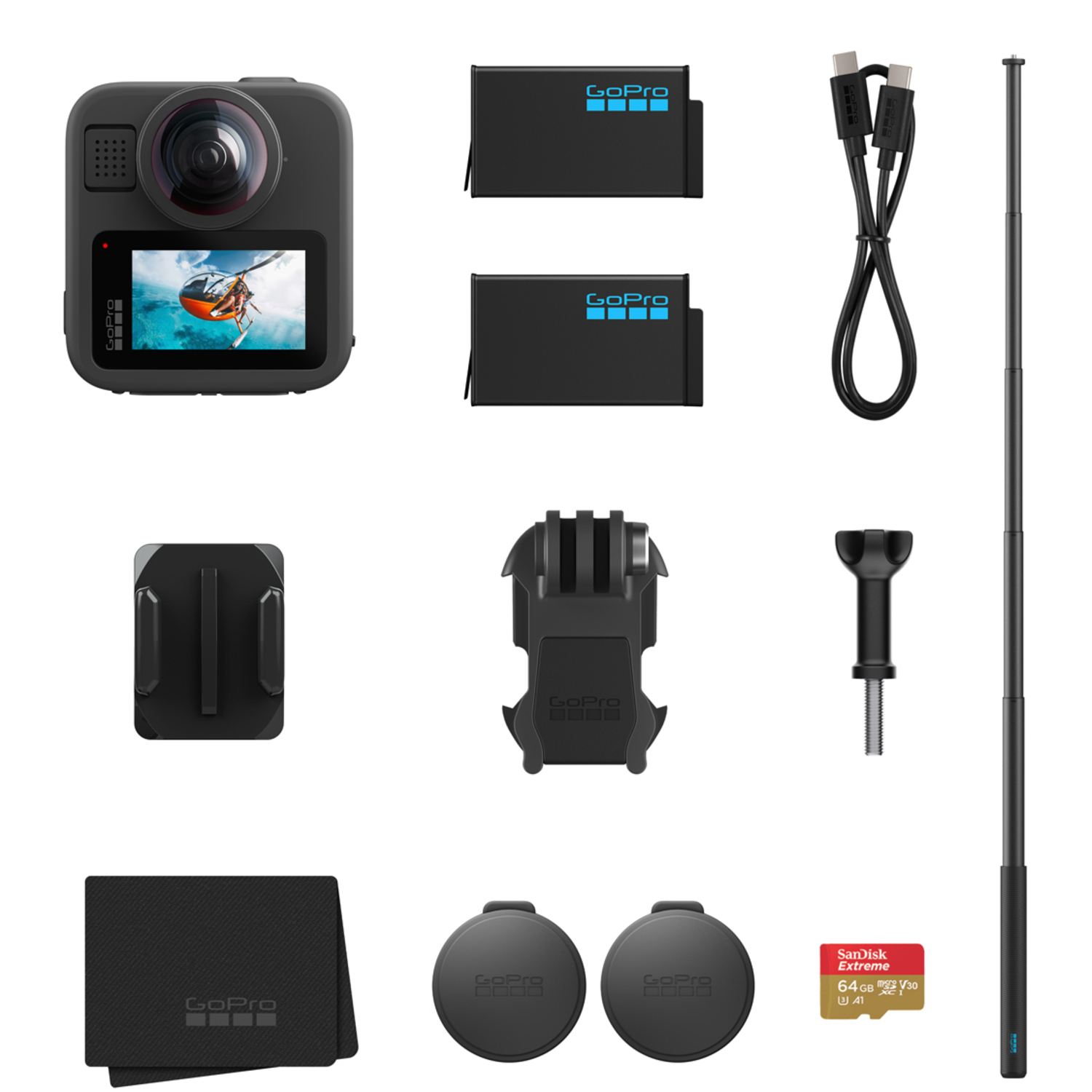 GoPro MAX2 Black Accessory Hard Bundle