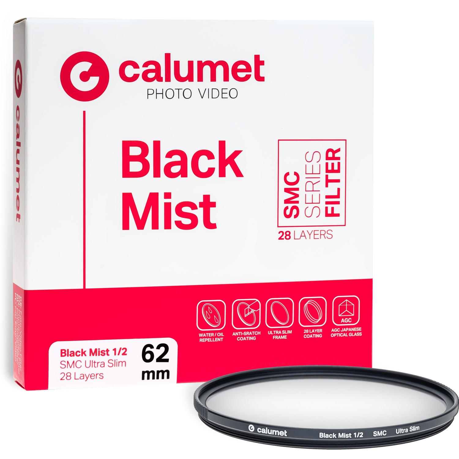 Calumet Black Mist 1⁄2 SMC 62mm Ultra Slim 28 Lagen Effektfilter 