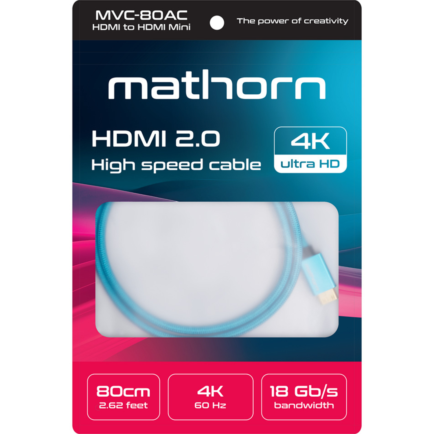 Mathorn HDMI A auf HDMI Mini C 2.0 80cm