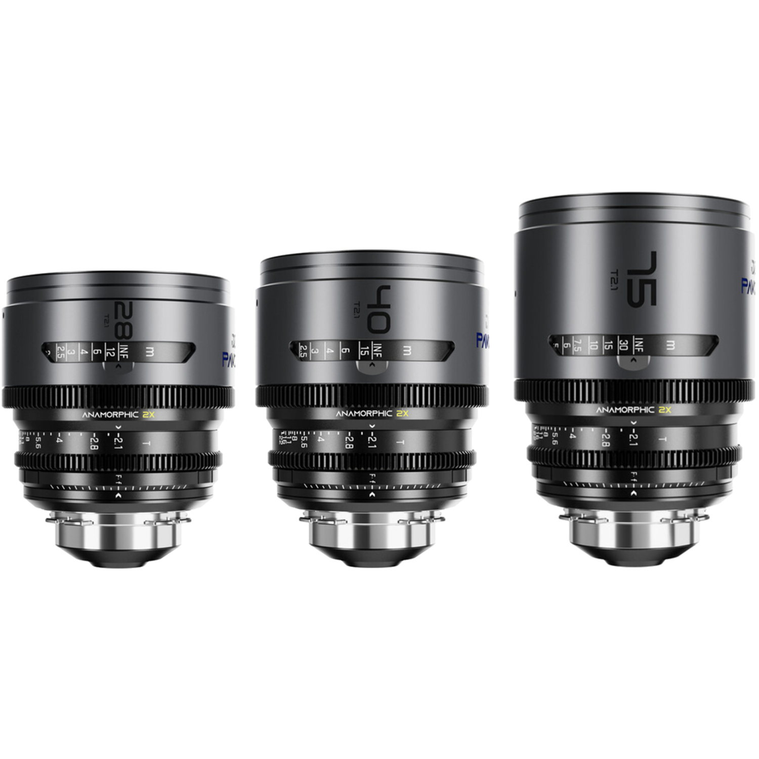 DZOFILM PAVO 2X ANAMORPHIC 3-Lens Kit 28/40/75mm T2.1 Blue Coating Imperial für PL/EF-Mount