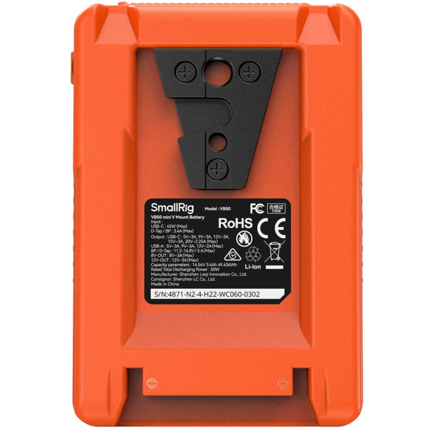 SmallRig Mini V-Mount-Akku VB50 4871 orange