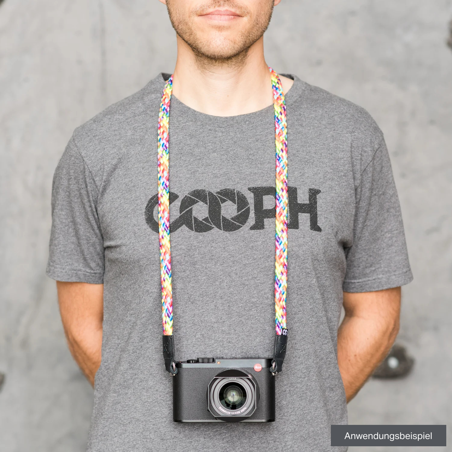 COOPH Kameragurt Braid 125cm rainbow