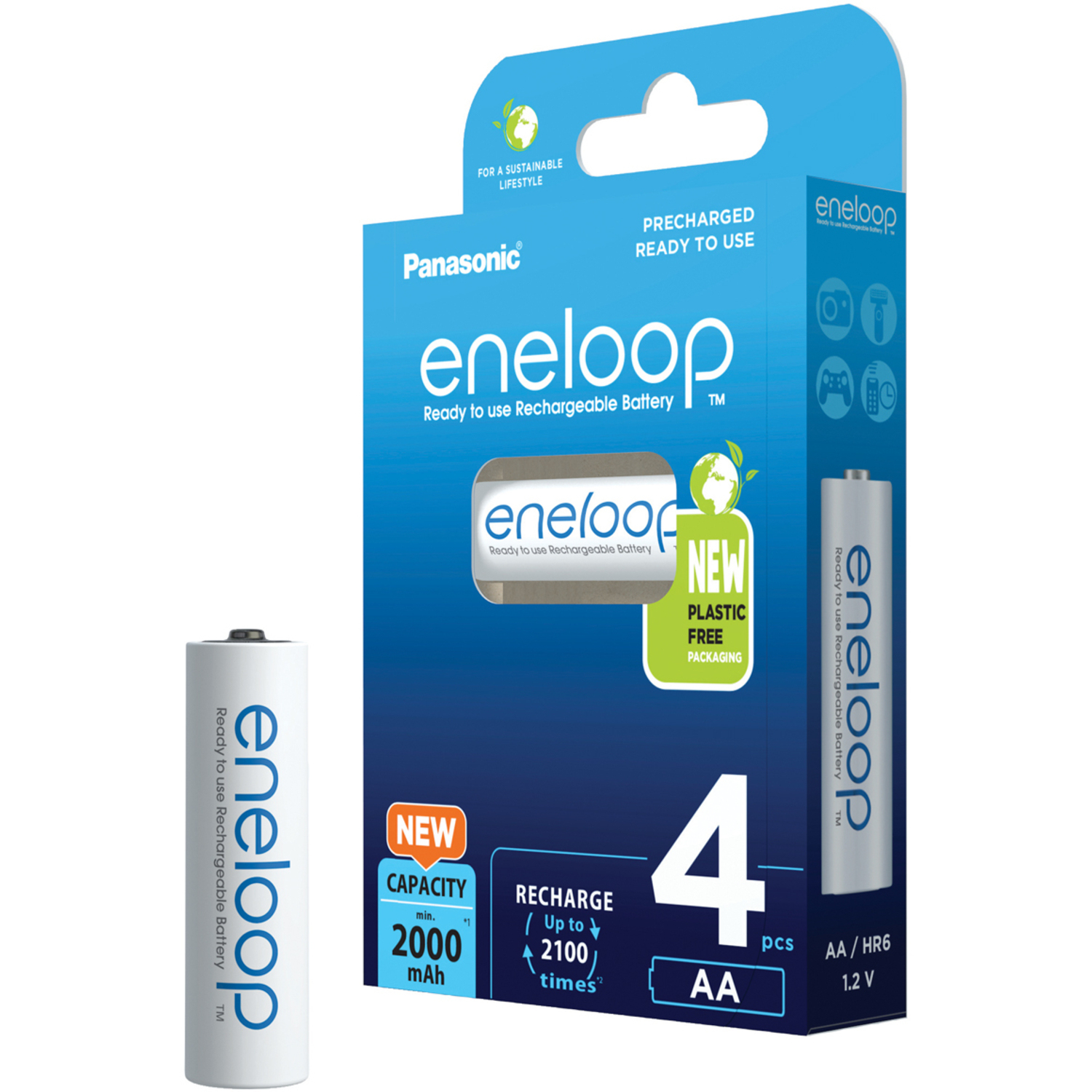 Panasonic Batterie eneloop BK-3MCDE4BE AA Mignon Ni-MH 1,2V 4er Pack