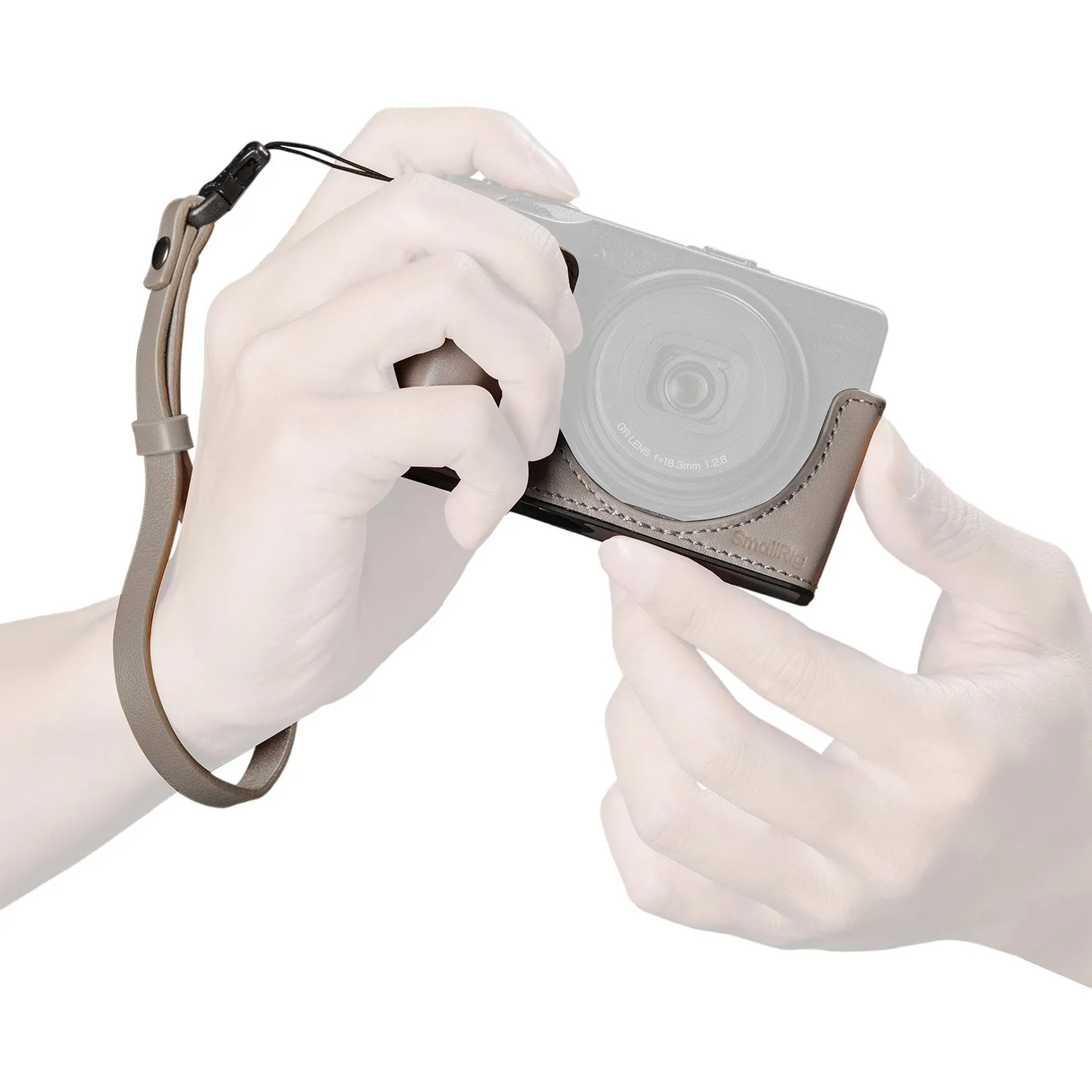 SmallRig Lederhalbtaschen Kit 5677 grau für RICOH GR IV und III