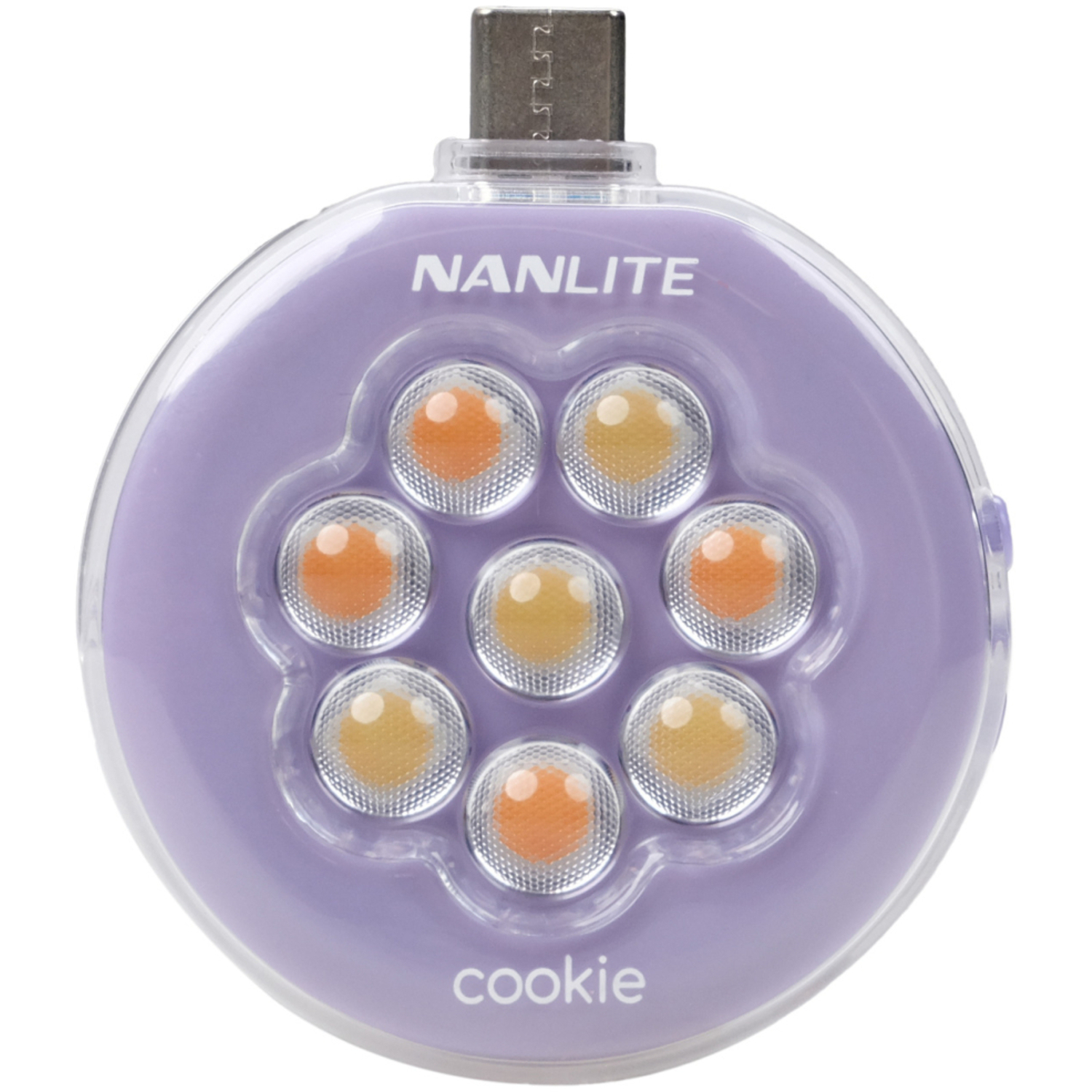 Nanlite Mini-Smartphone-Leuchte cookie-s rund lavendel