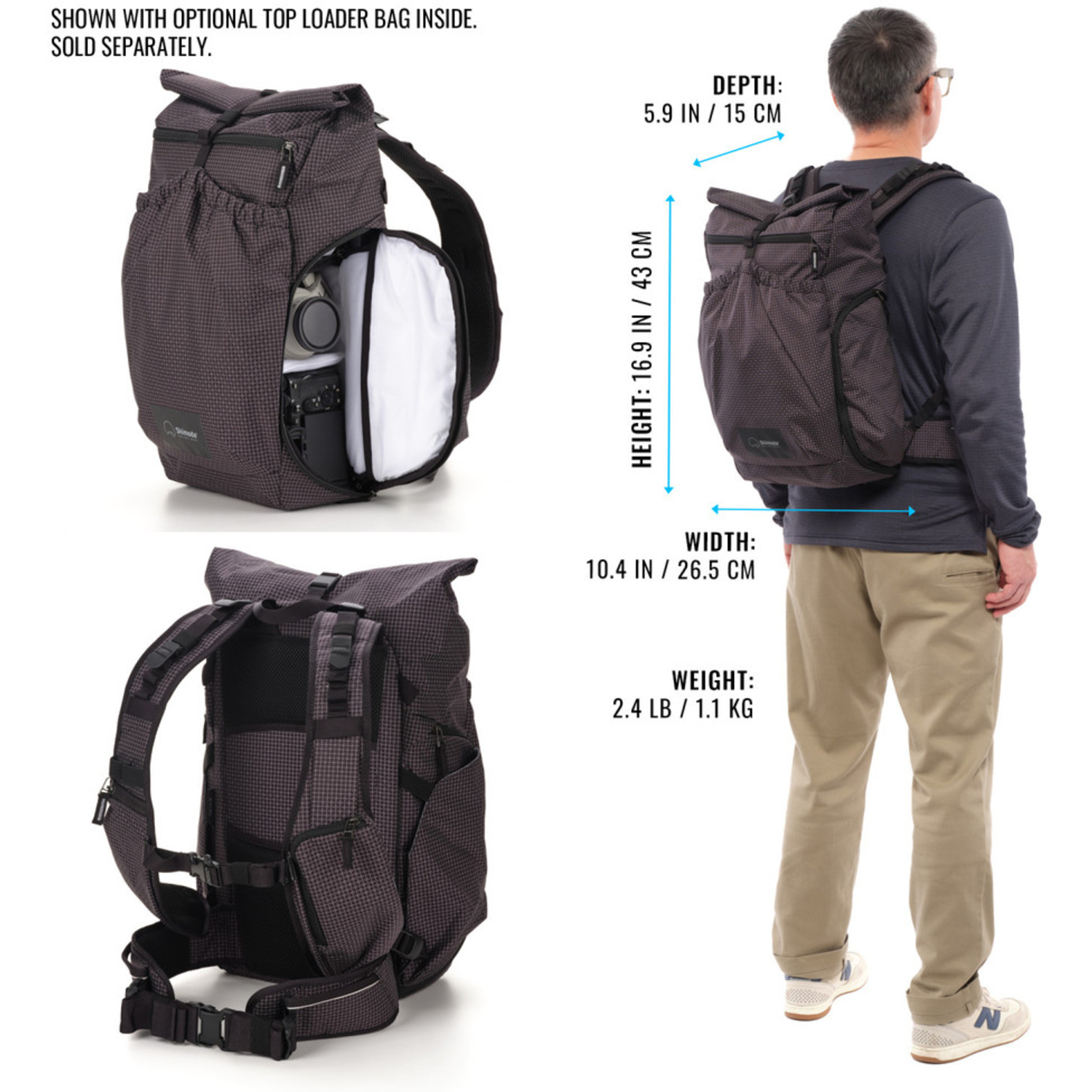 Shimoda Side Lite 22 Rucksack Schwarz/Weiß