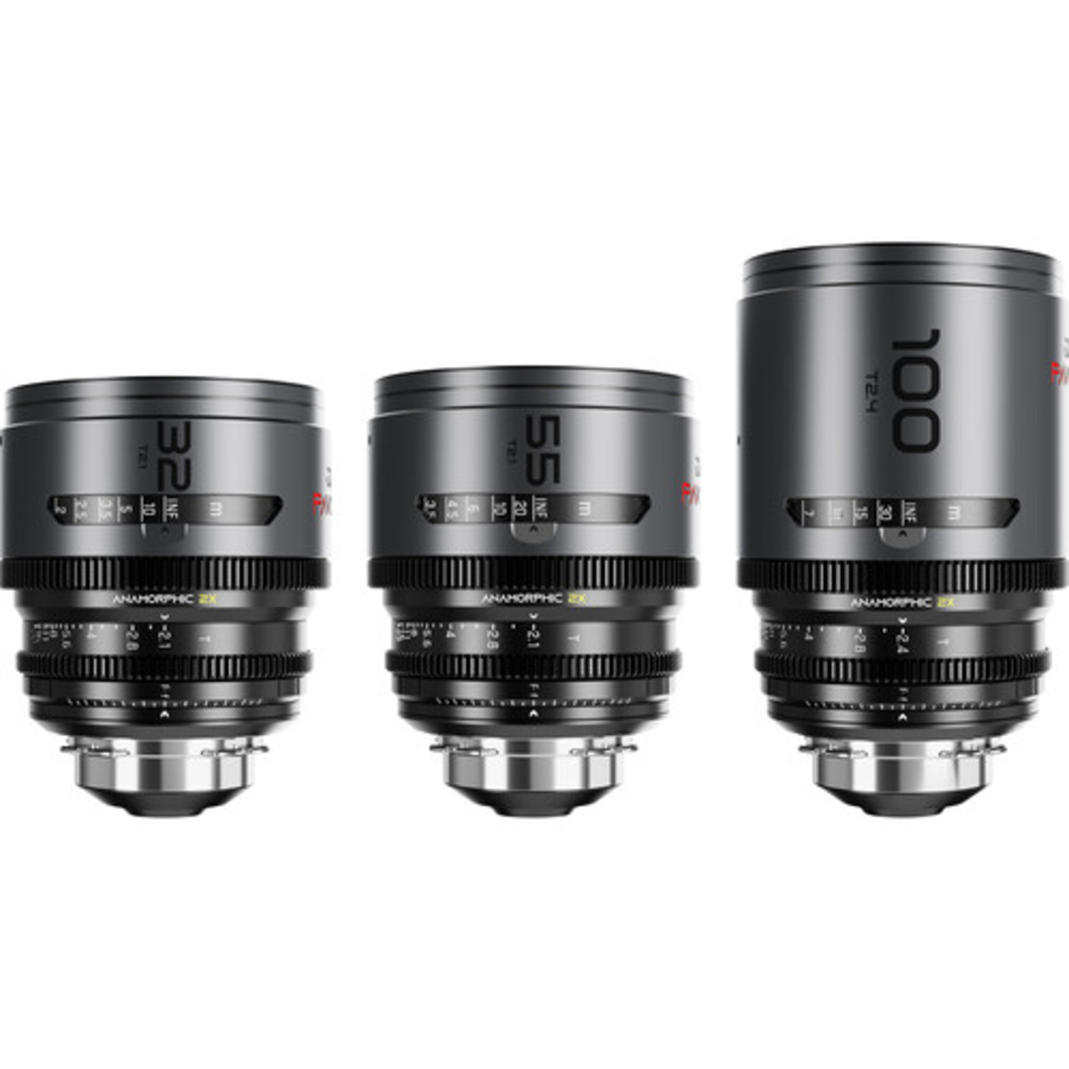 DZOFILM PAVO 2X ANAMORPHIC 3-Lens Kit 32/55/100mm T2.1 Neutral Coating Imperial für PL/EF-Mount