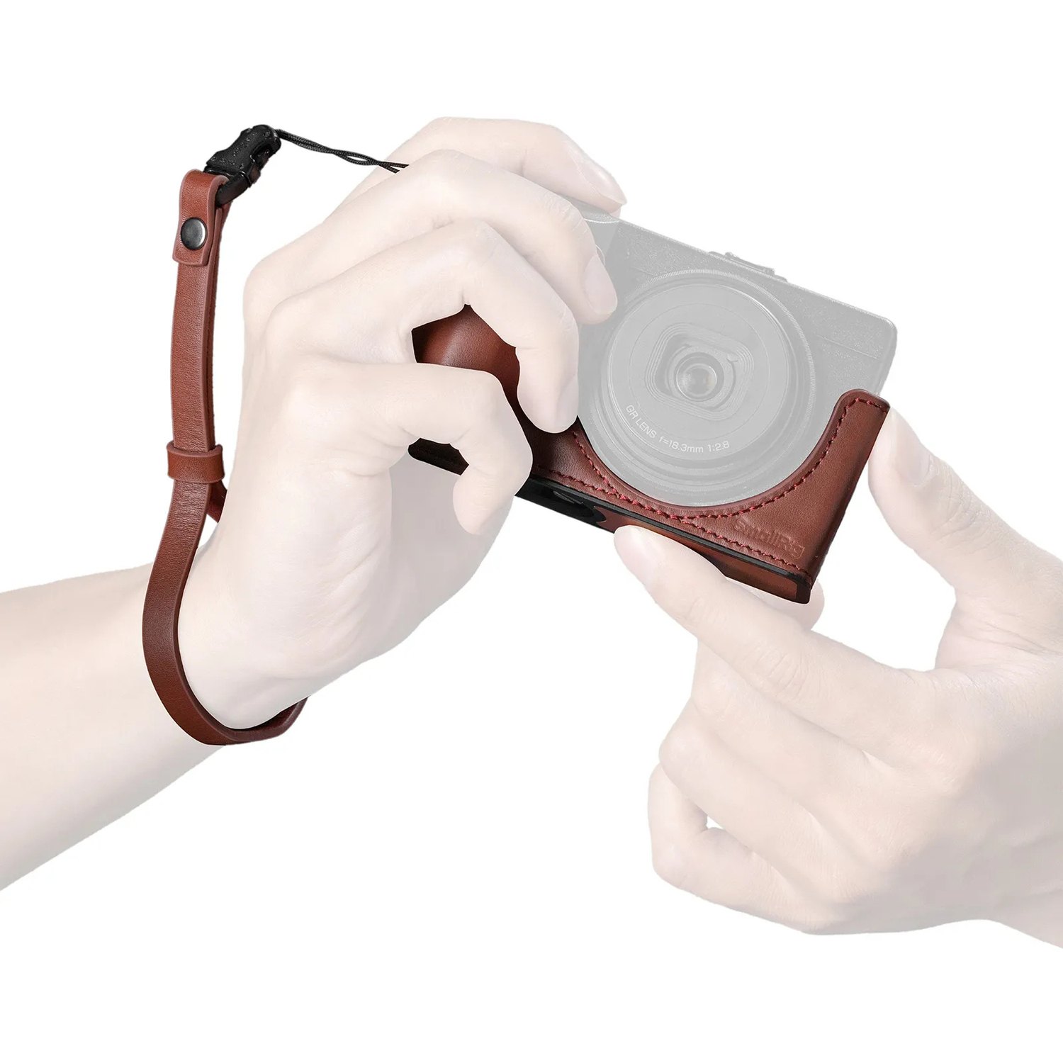 SmallRig Lederhalbtaschen Kit 5678 rot für RICOH GR IV und III