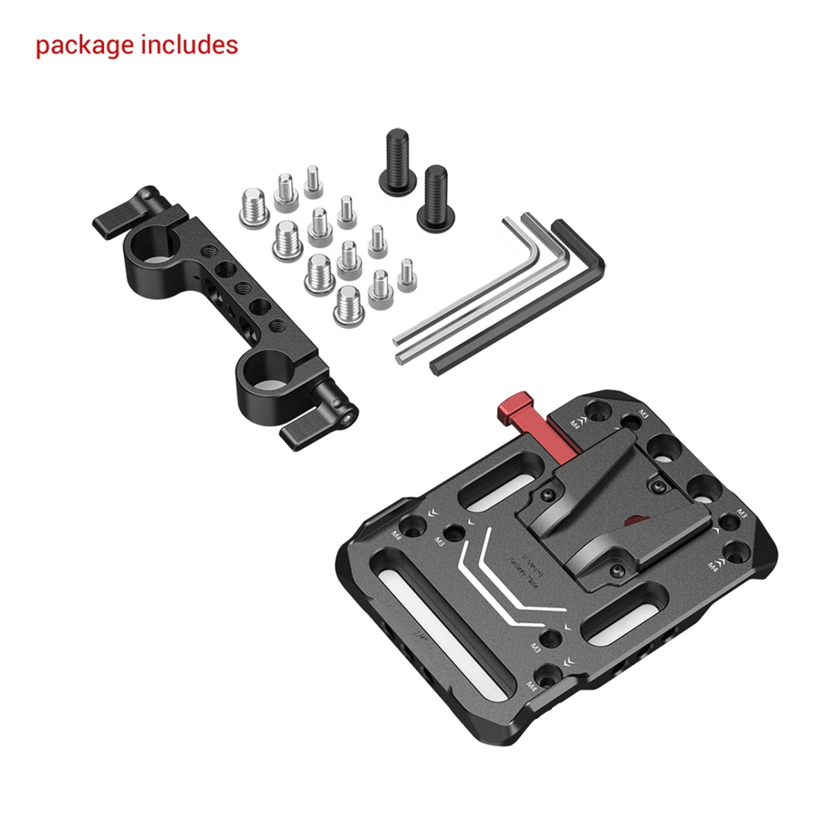 SmallRig 3016 V Mount Batterieplatte mit Dual 15mm Rod Clamp